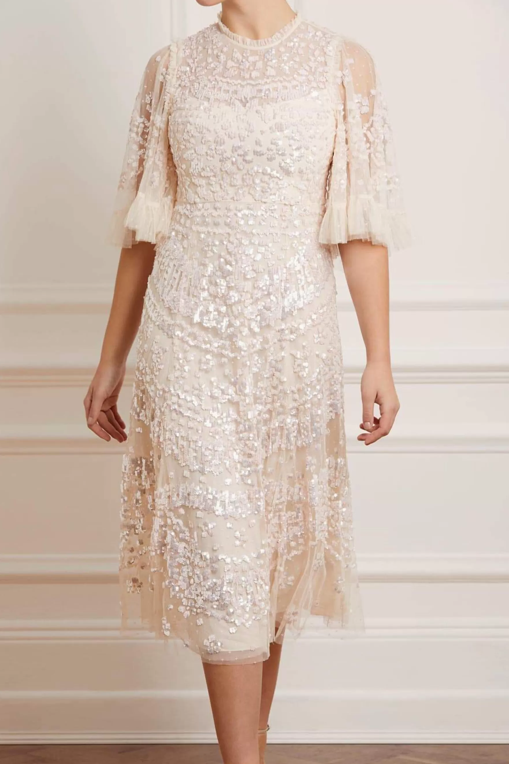 Needle & Thread Wedding Wardrobe | Bridal>Anais Sequin Ballerina Dress Champagne