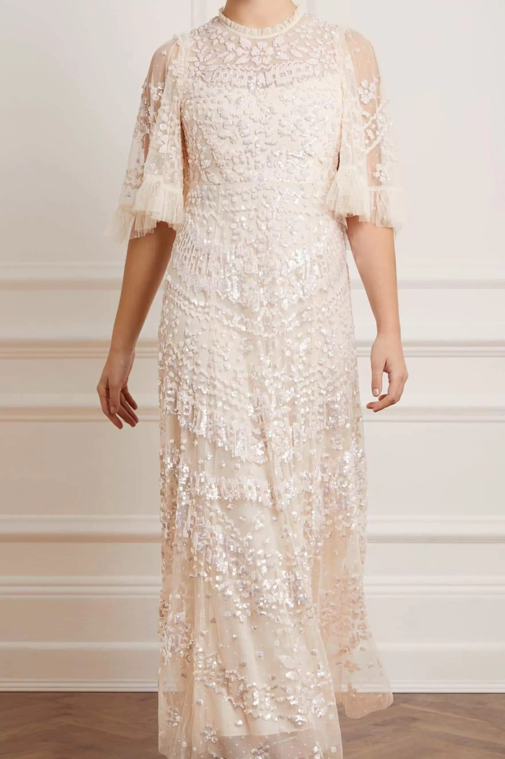 Needle & Thread Bridal | Plus Size>Anais Sequin Gown Champagne