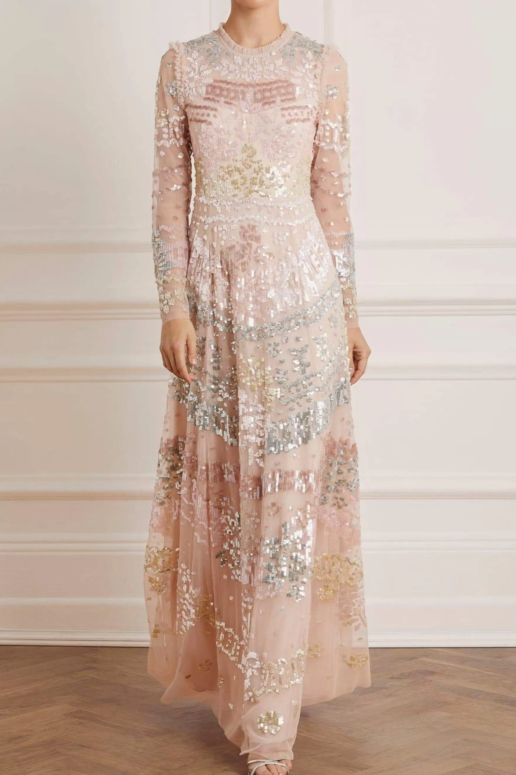 Needle & Thread Evening Dresses | Embellished Dresses>Angeline Sequin Gown Pink