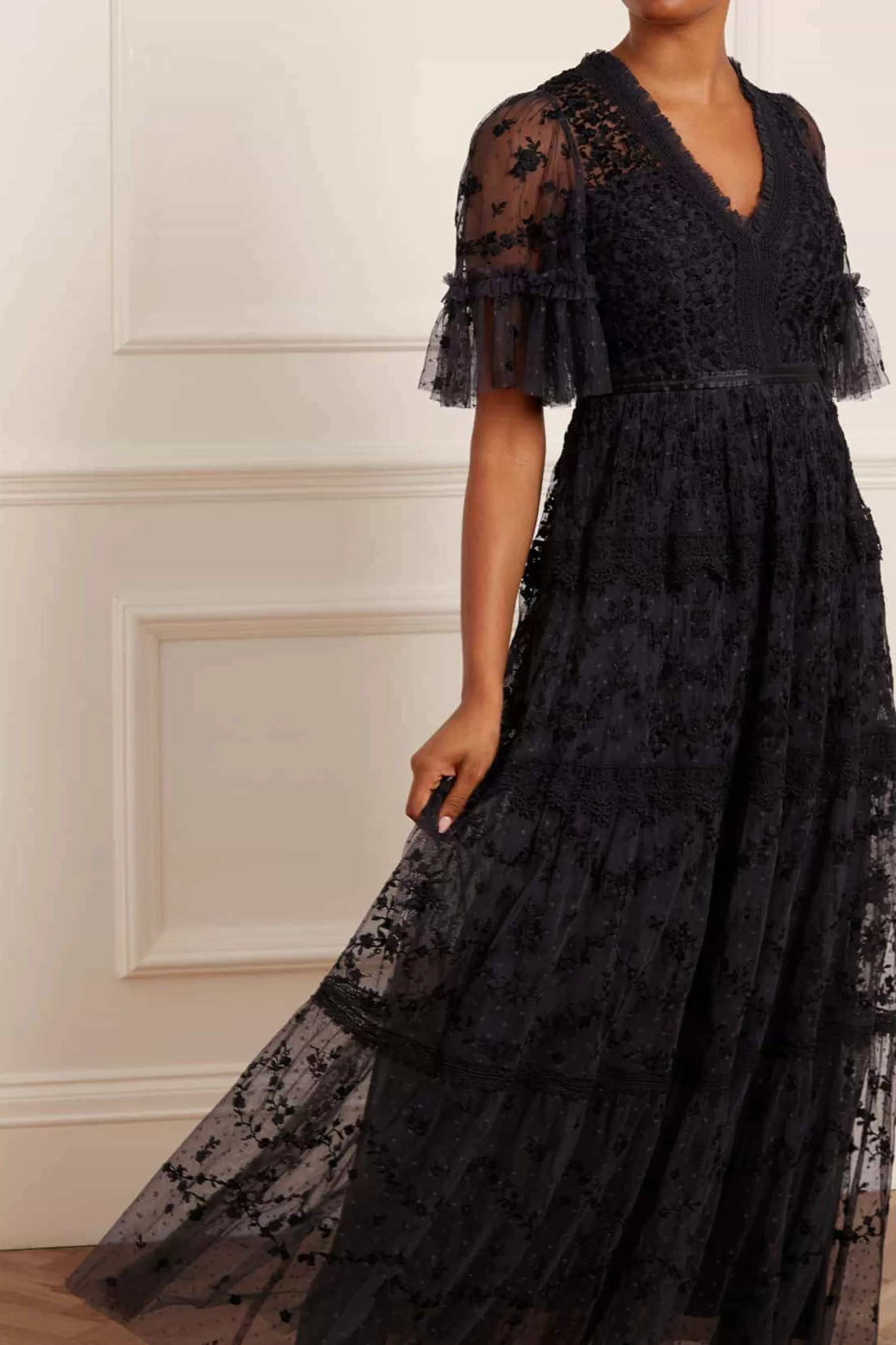 Needle & Thread Mother of the Bride | Bridesmaid>Araminta Lace Gown Black