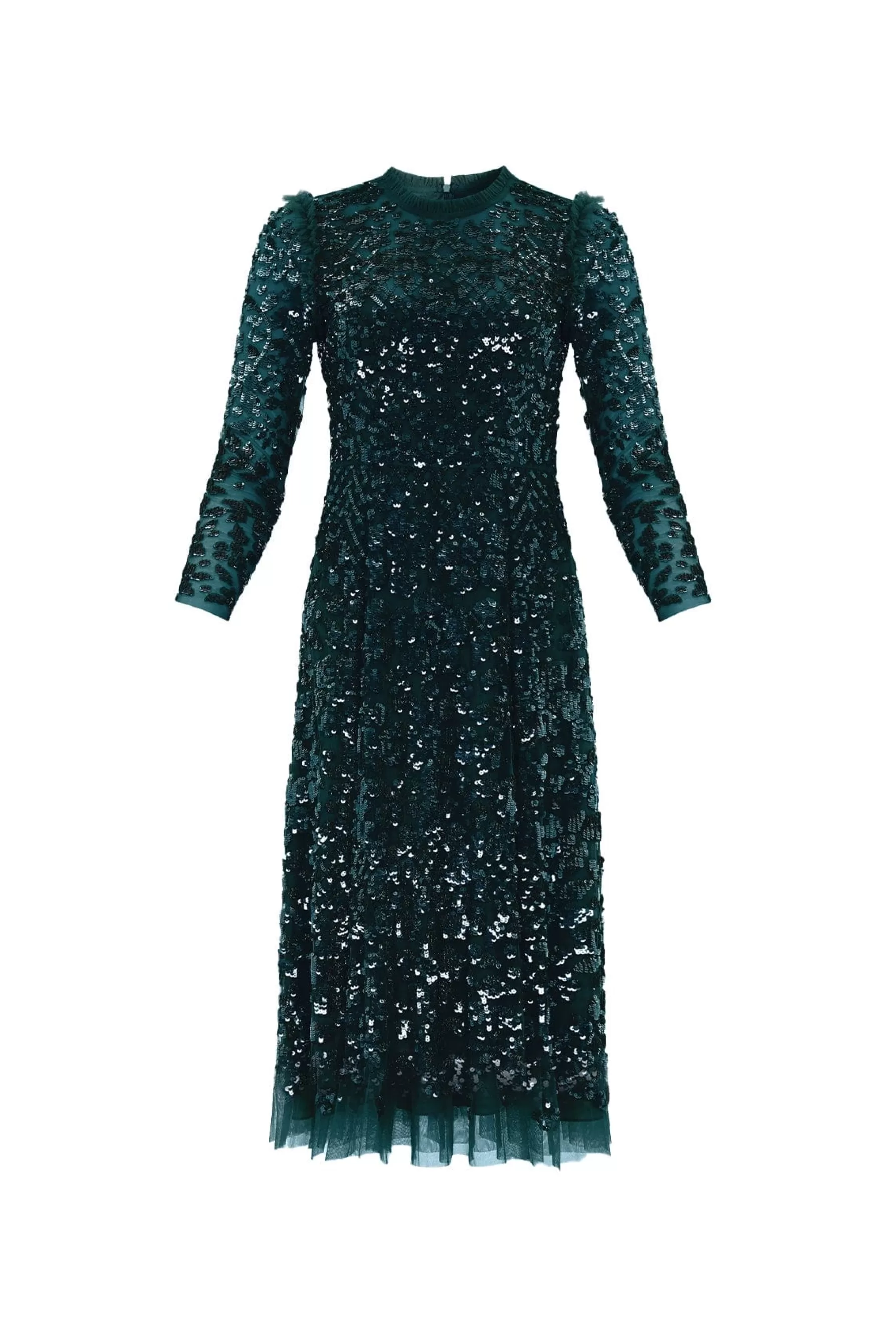 Needle & Thread Mother of the Bride | Plus Size>Aurelia Long Sleeve Ballerina Dress Green