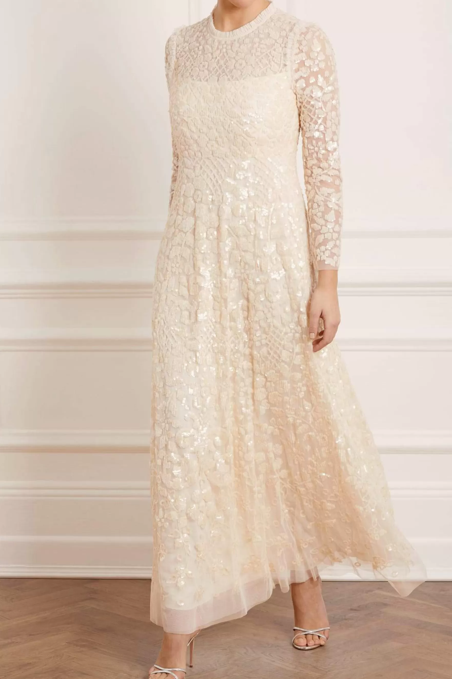 Needle & Thread Bridal | Plus Size>Aurelia Long Sleeve Gown Champagne