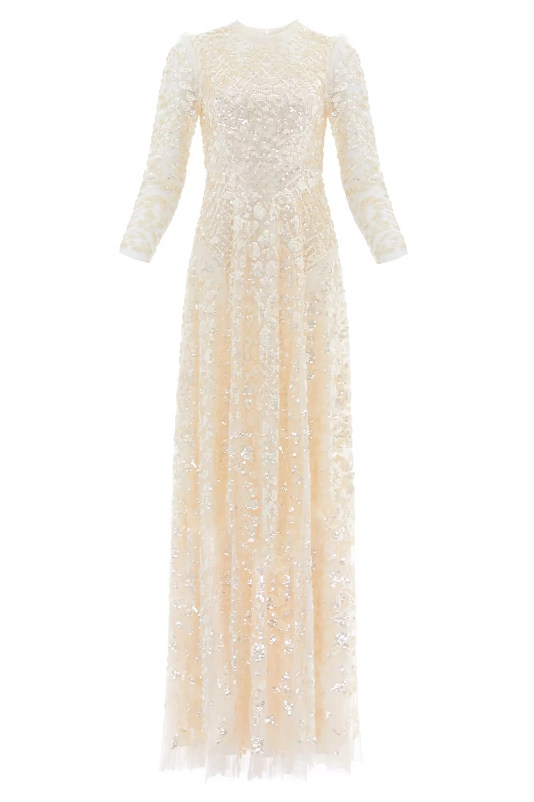 Needle & Thread Bridal | Plus Size>Aurelia Long Sleeve Gown Champagne