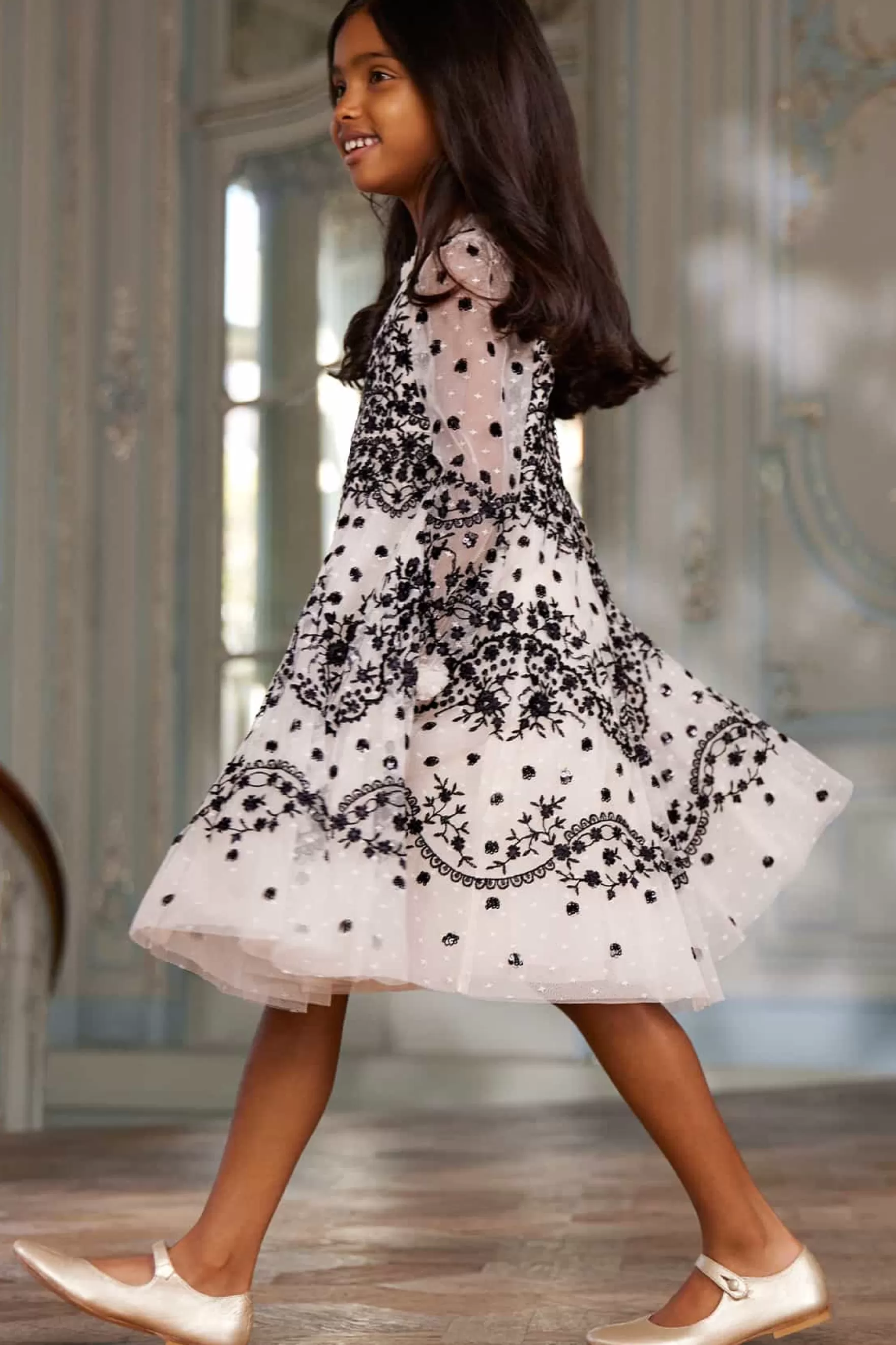 Needle & Thread Flower Girl | Flower Girl>Beatrice Kids Dress Champagne
