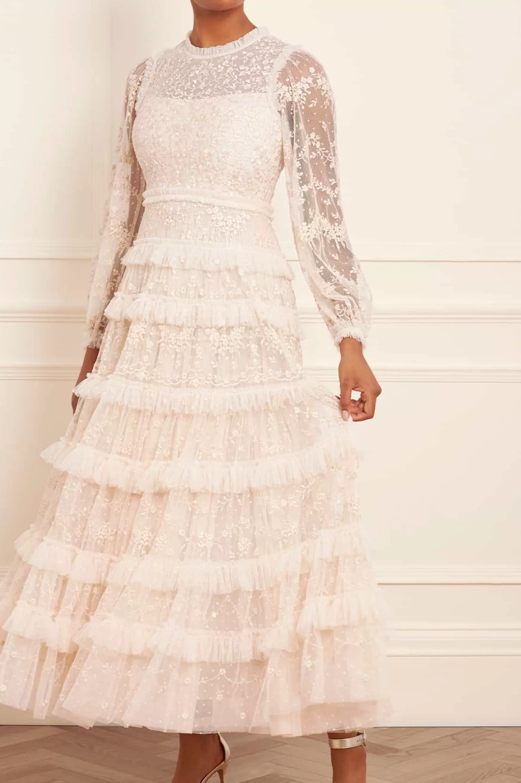 Needle & Thread Wedding Wardrobe | Bridal>Blossom Lace Ankle Gown Champagne
