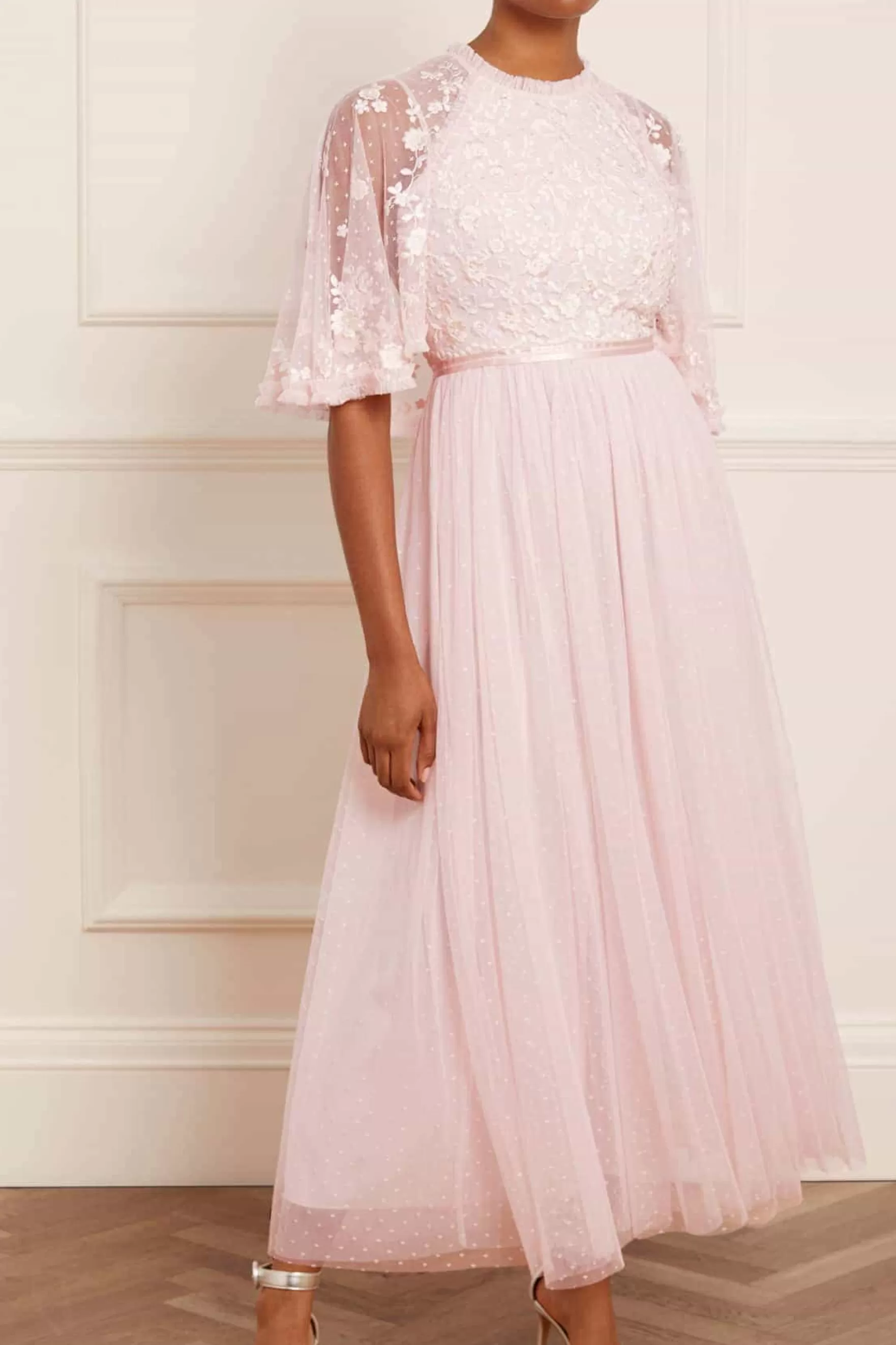 Needle & Thread Mother of the Bride | Bridesmaid>Bonnie Bow Bodice Ankle Gown Pink