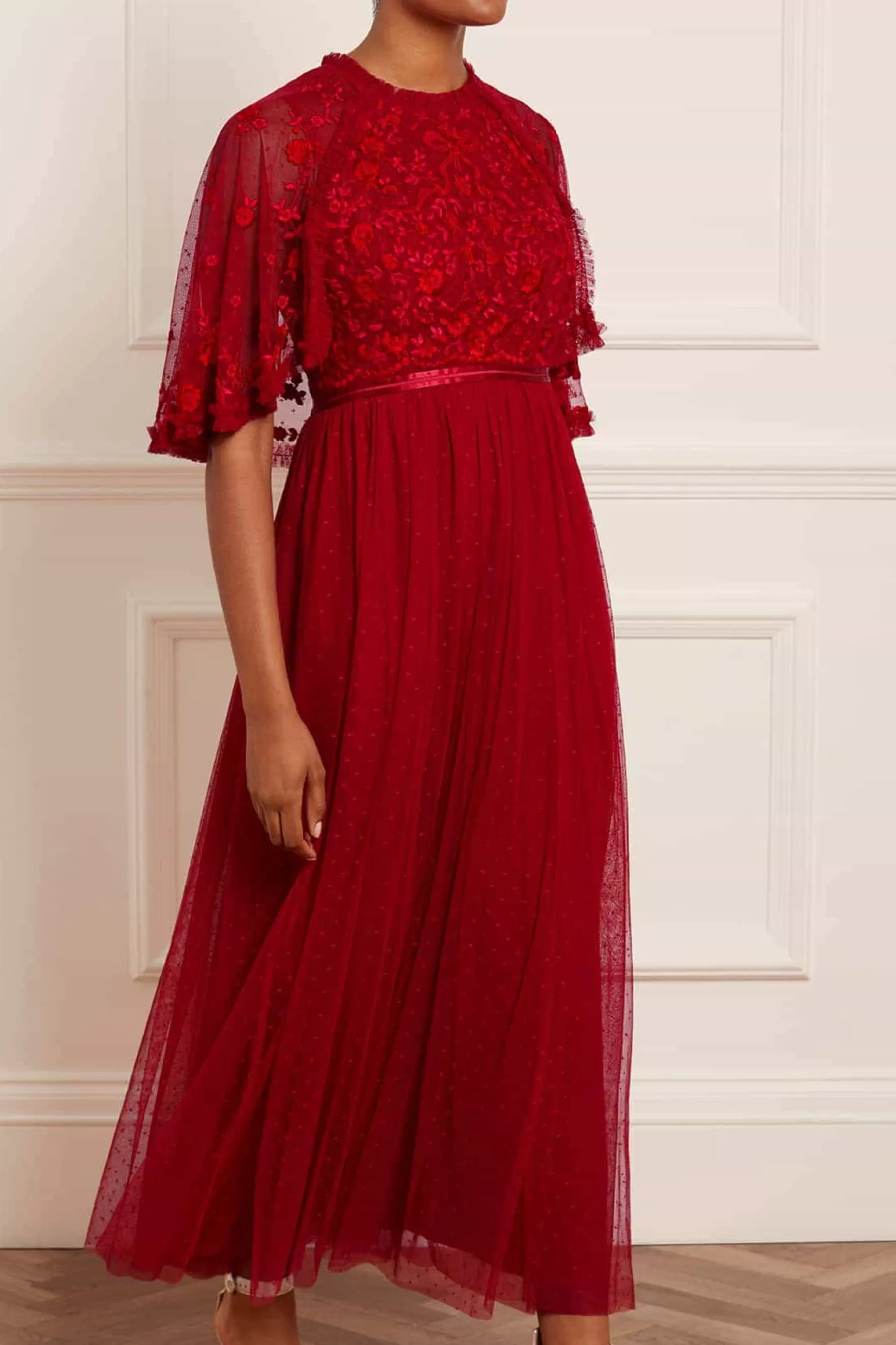 Needle & Thread Bridesmaid | Mother of the Bride>Bonnie Bow Bodice Ankle Gown Red