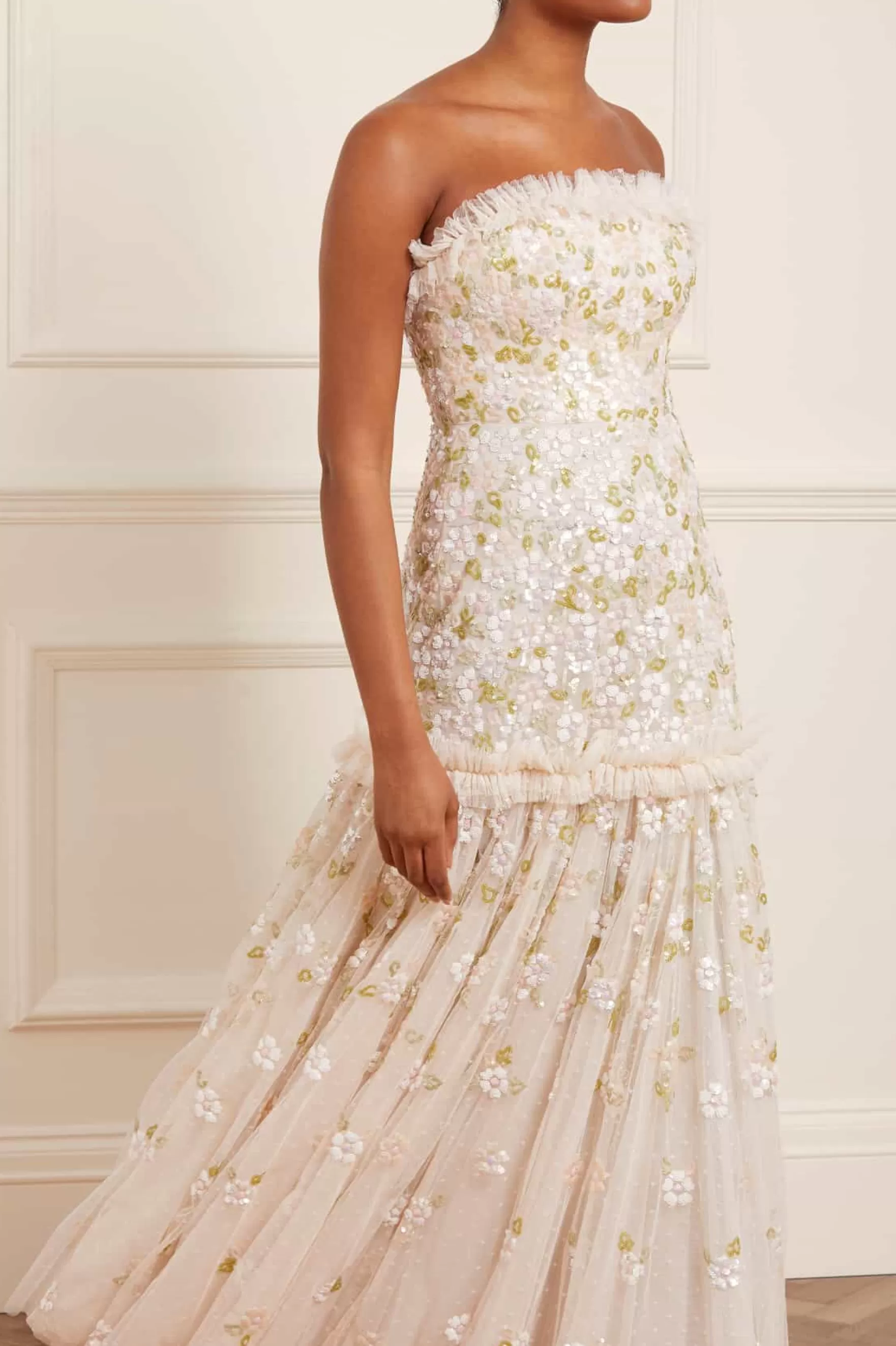 Needle & Thread Bridal | Strapless Dresses>Brianna Strapless Gown Champagne