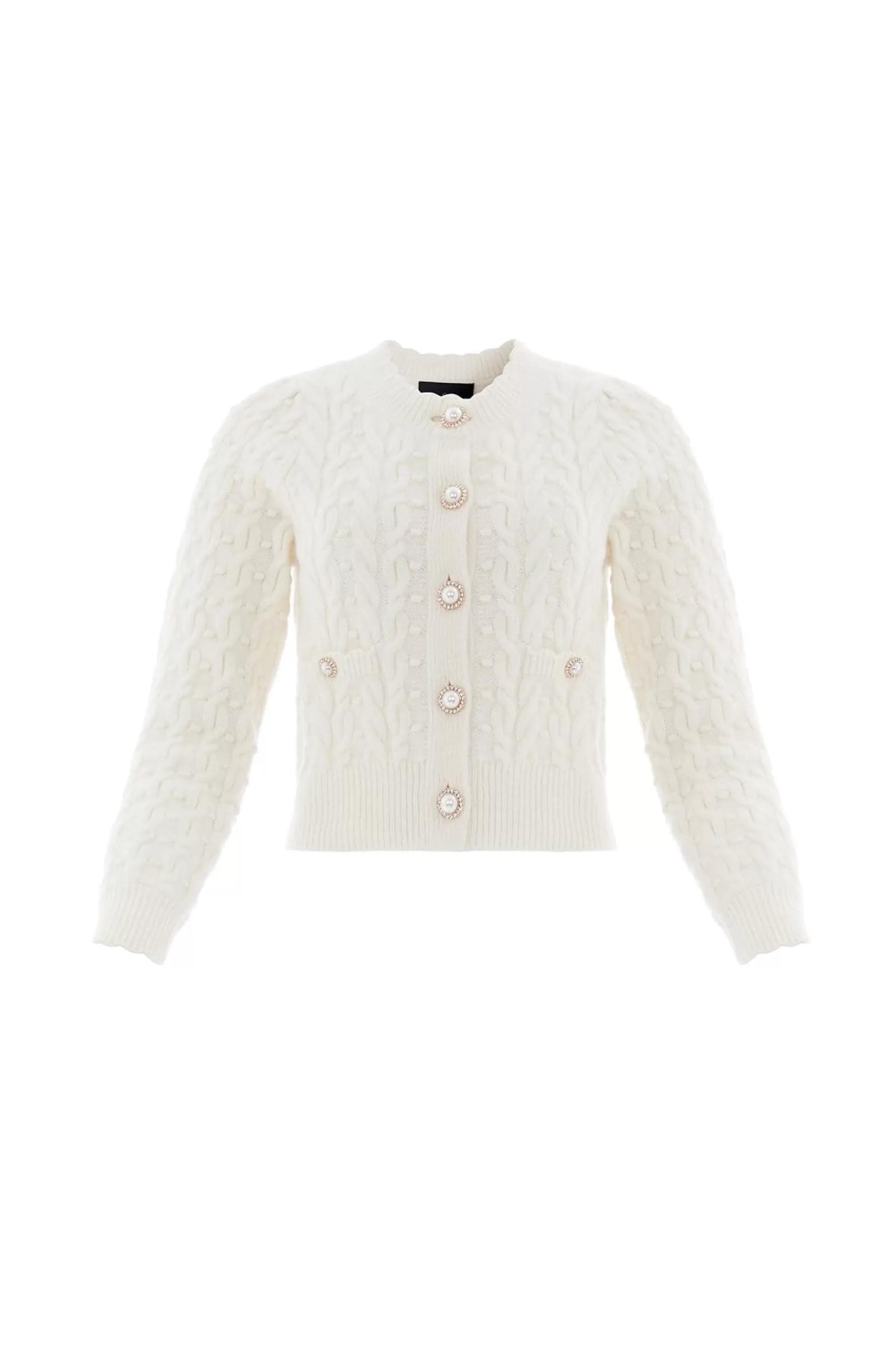 Needle & Thread Wedding Wardrobe | Exclusives>Cable Bobble Short Cardigan Champagne