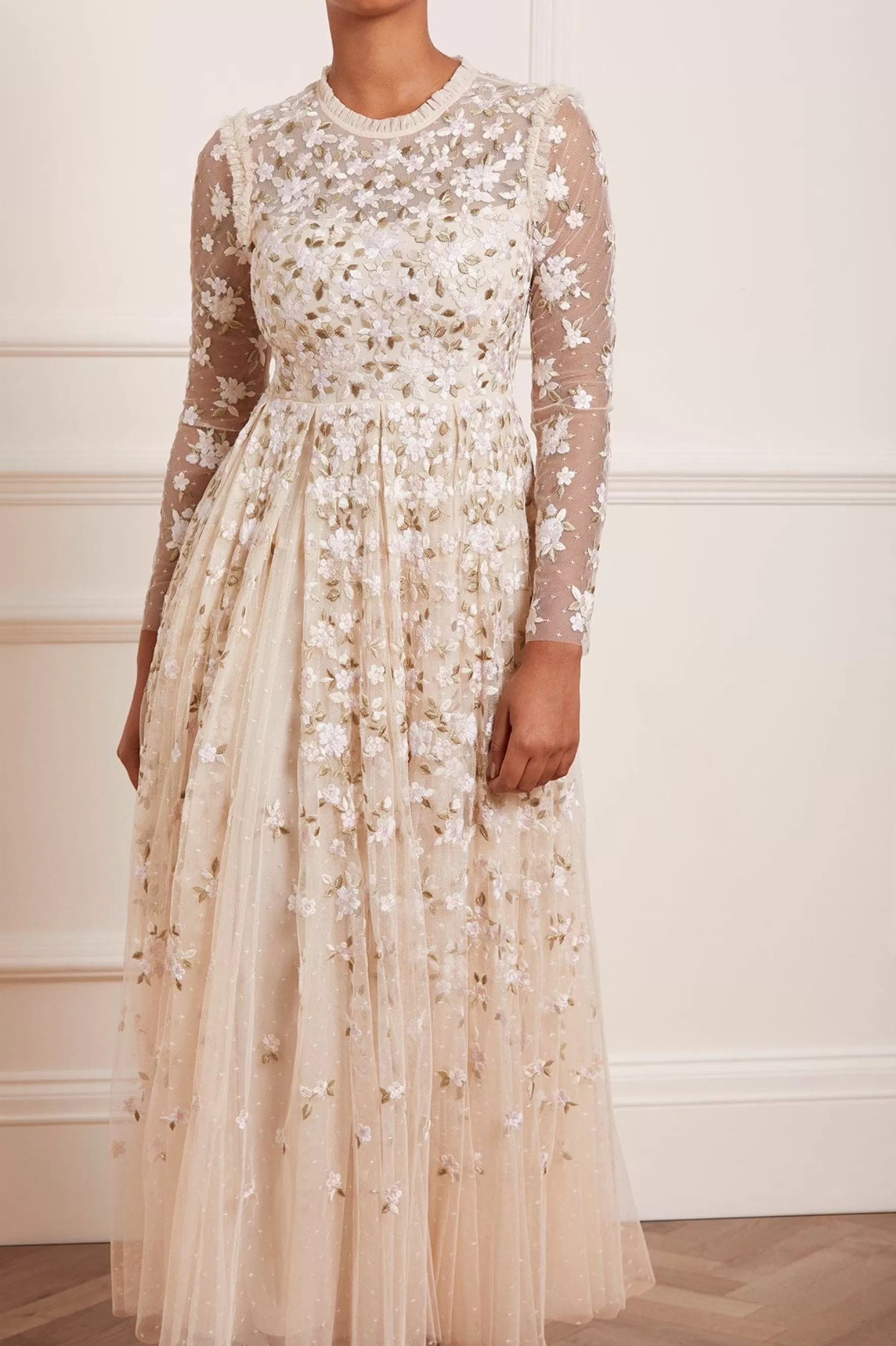 Needle & Thread Bridal | Mummy & Me>Camellia Ditsy Ankle Gown Champagne