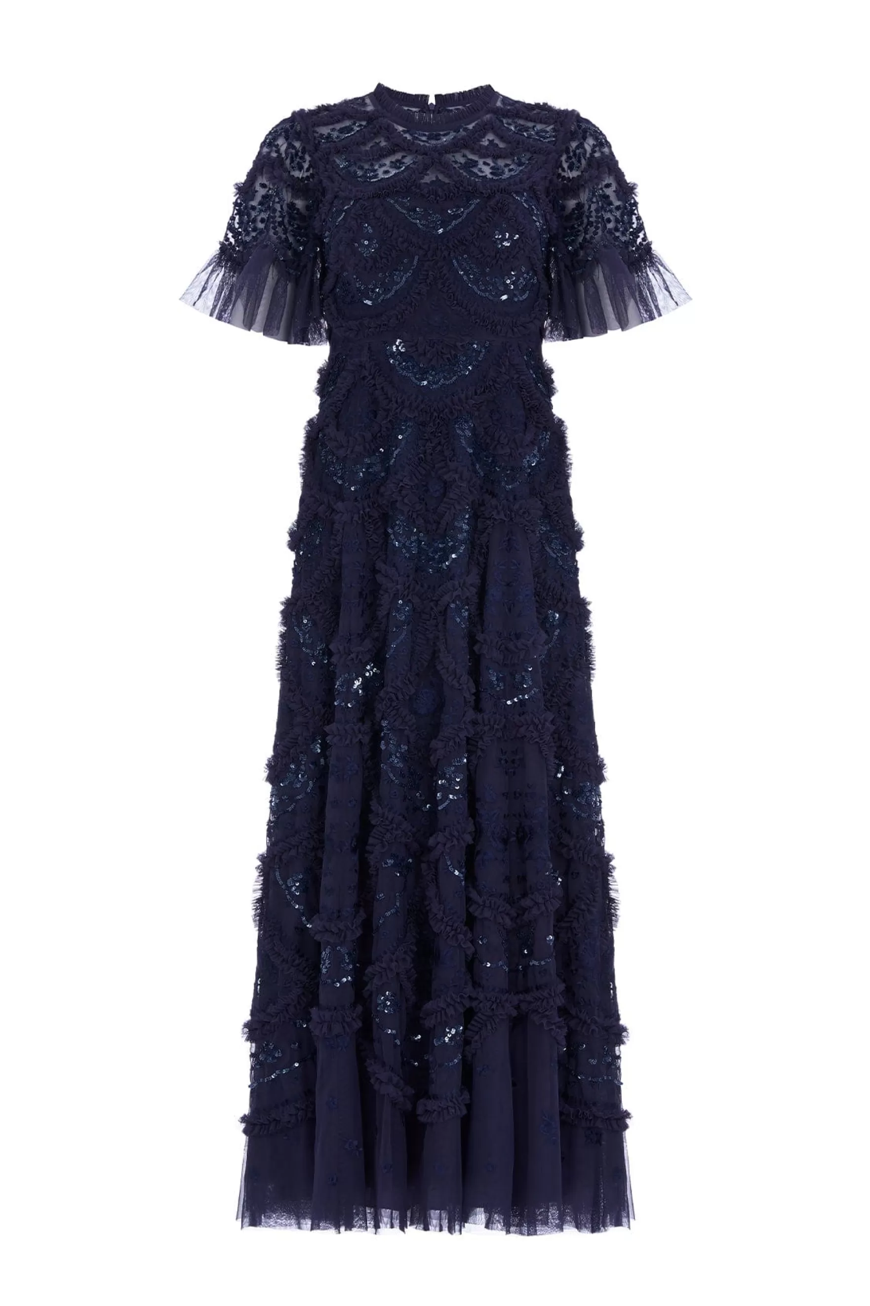 Needle & Thread Mother of the Bride | Plus Size>Carmen Ruffle Ankle Gown Blue