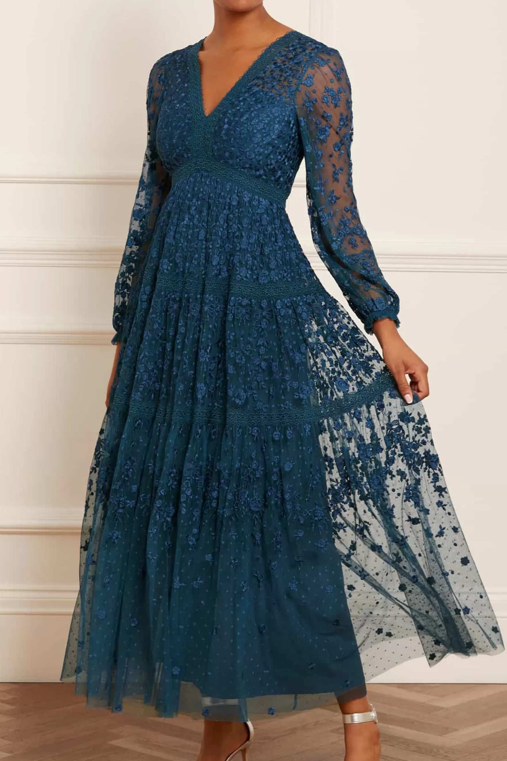 Needle & Thread Mother of the Bride | Bridesmaid>Celestia Ribbon Ankle Gown Blue
