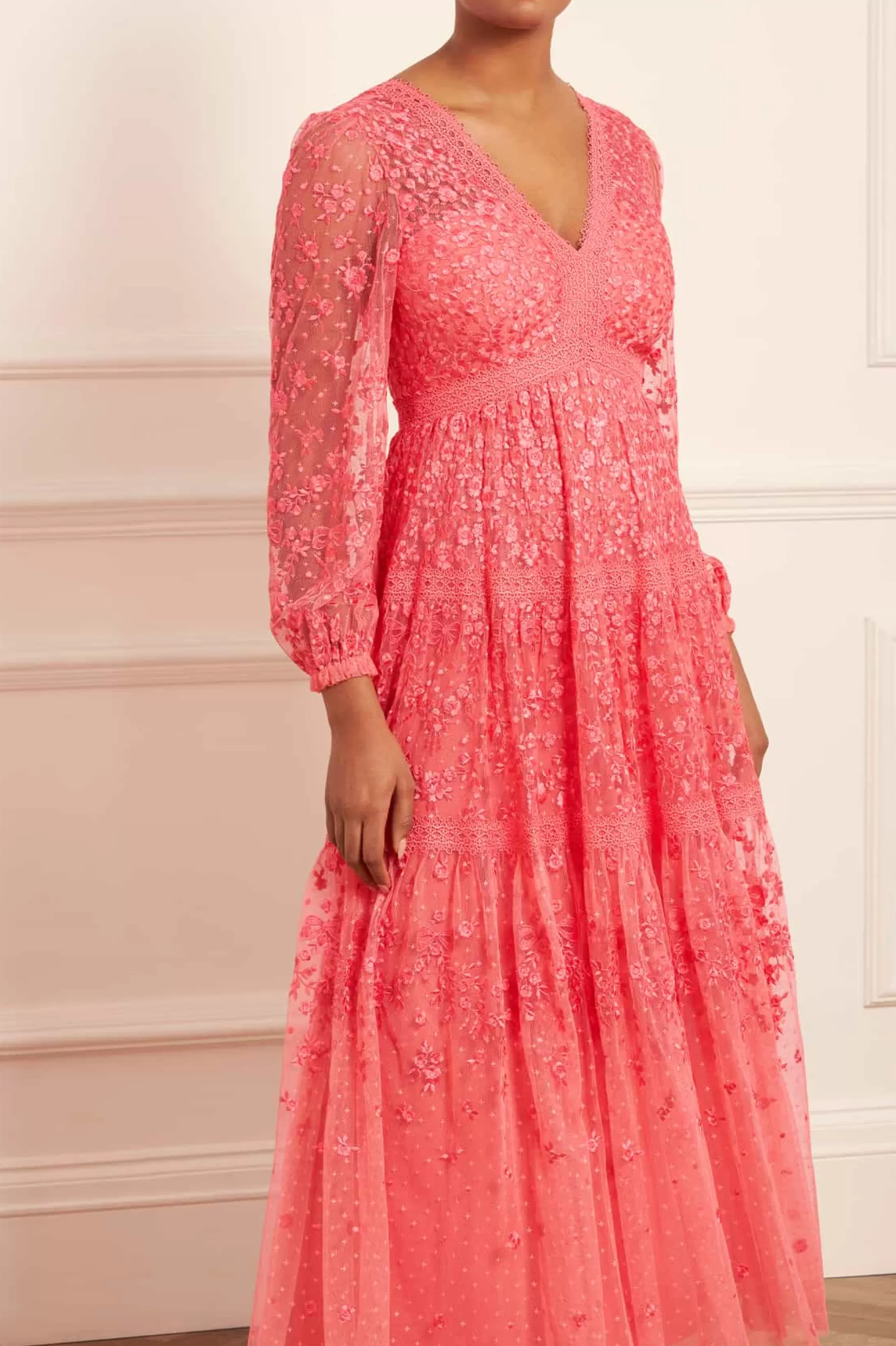Needle & Thread Mother of the Bride | Bridesmaid>Celestia Ribbon Ankle Gown Pink