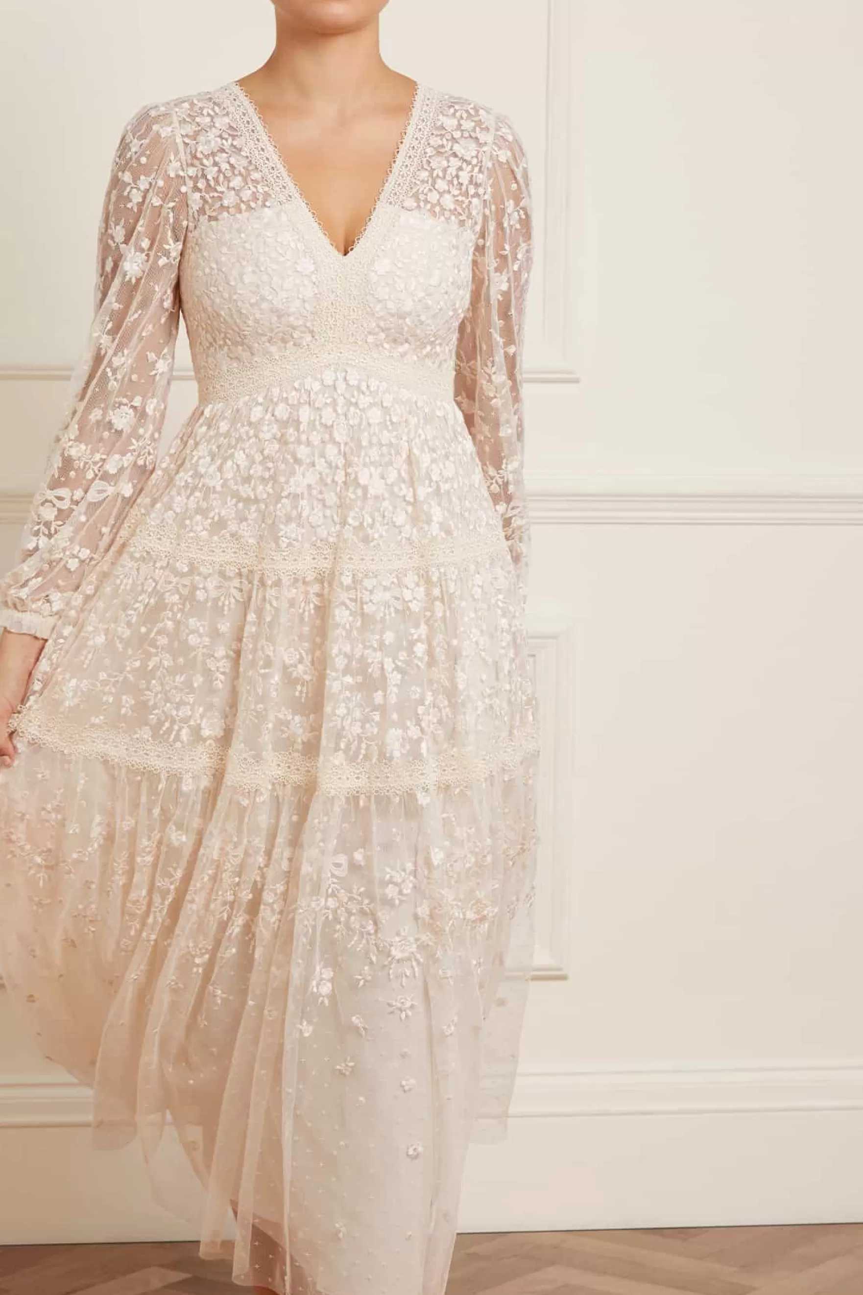 Needle & Thread Bridal | Mummy & Me>Celestia Ribbon Ankle Gown Champagne