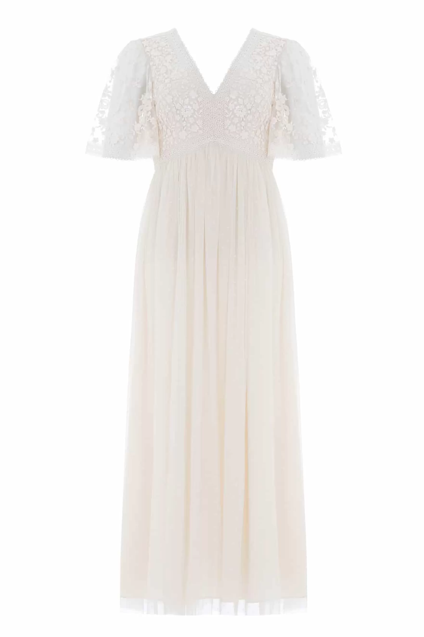 Needle & Thread Bridal | Plus Size>Celestia Ribbon Bodice Ankle Gown Champagne