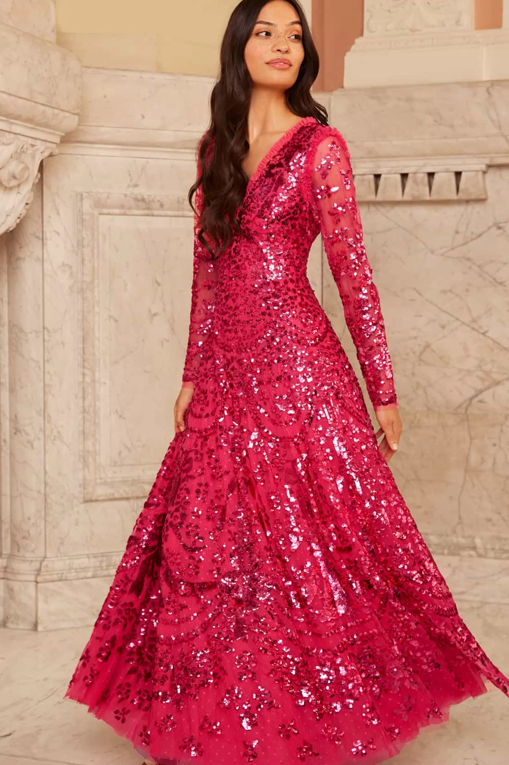 Needle & Thread Evening Dresses | All-Womenswear>Chandelier Gown Pink