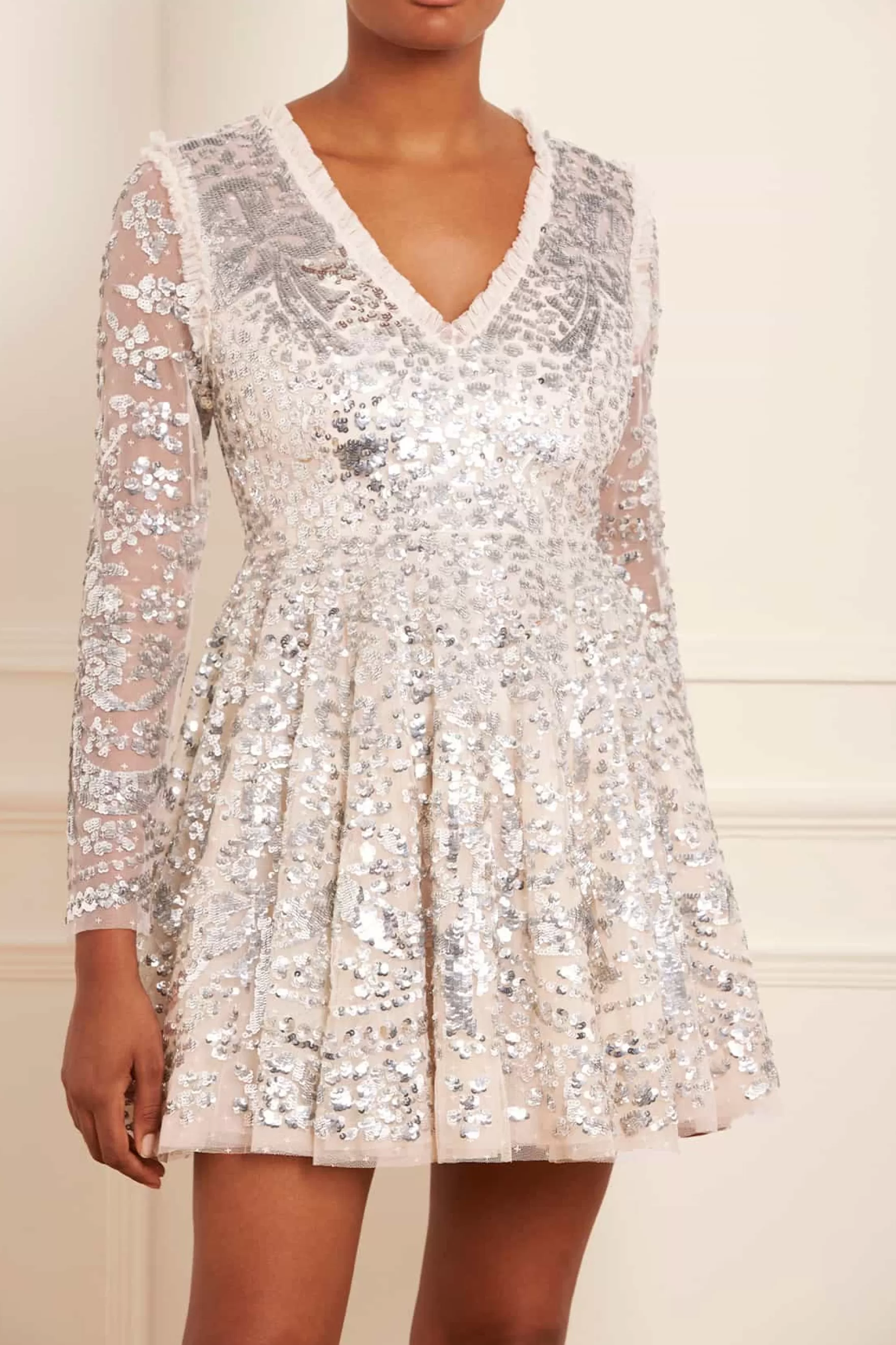 Needle & Thread Wedding Wardrobe | Mummy & Me>Chandelier Micro Mini Dress Silver
