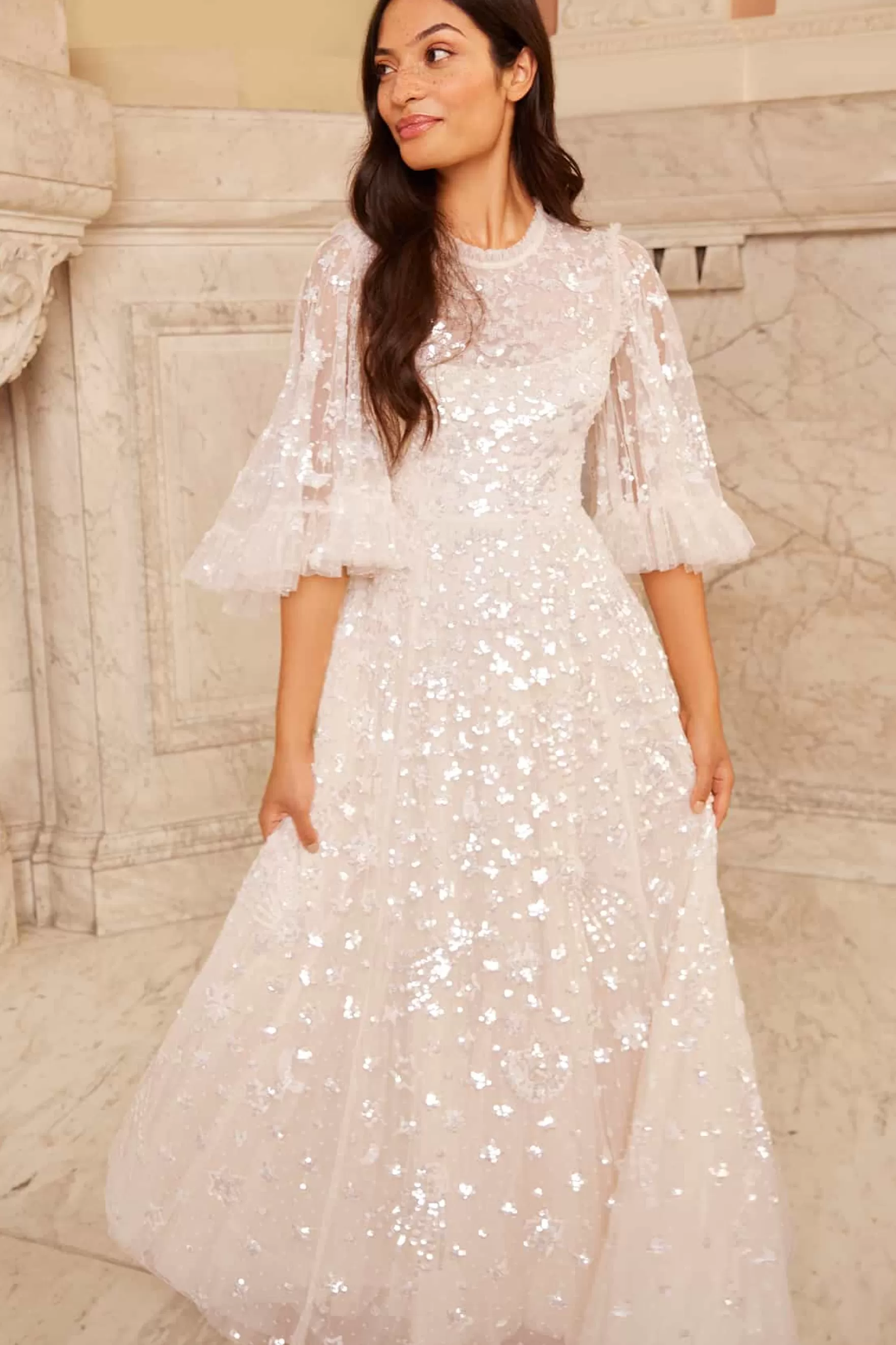 Needle & Thread Bridal | Mummy & Me>Constellation Gloss Ankle Gown Champagne