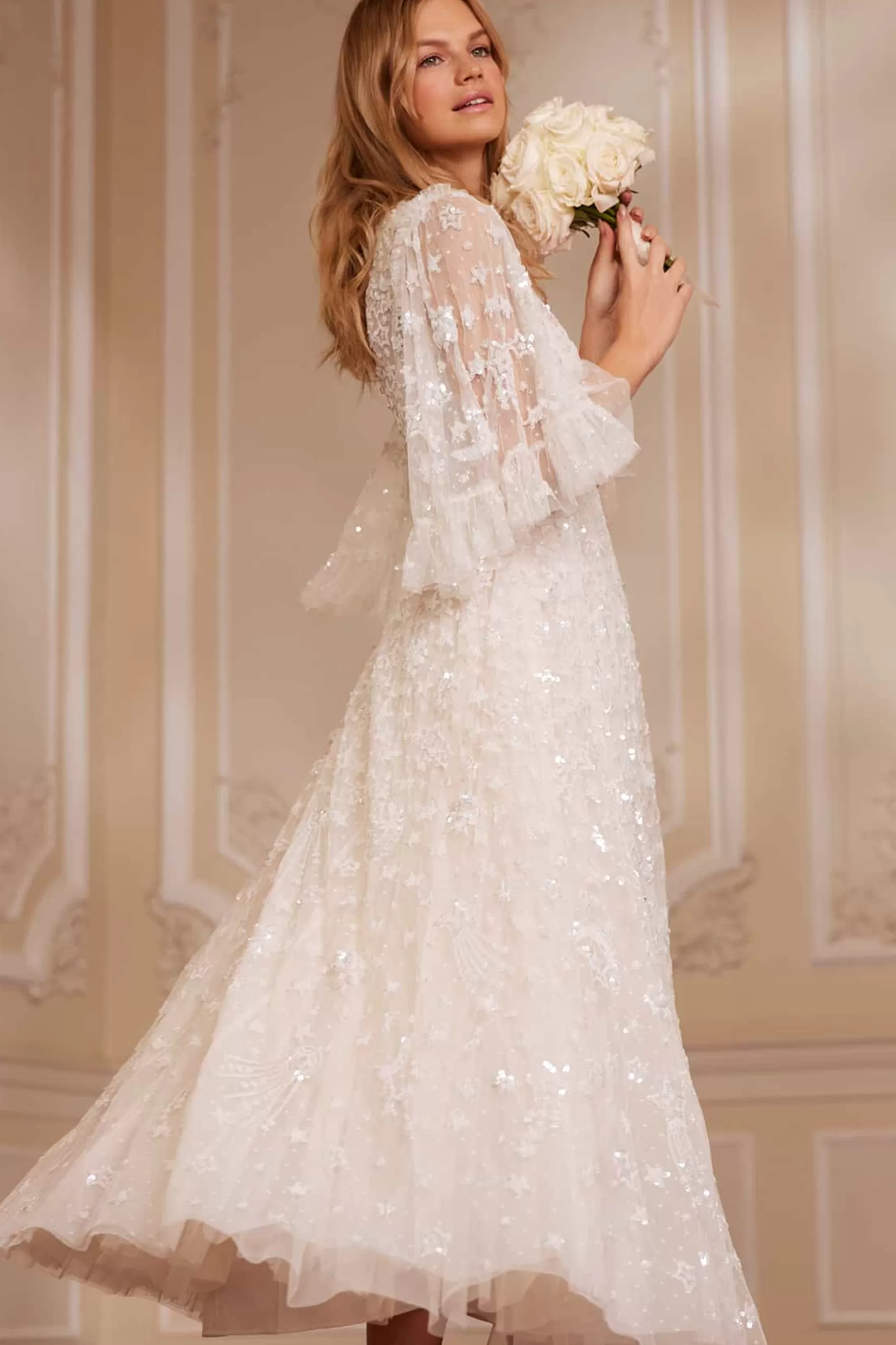 Needle & Thread Bridal | Mummy & Me>Constellation Gloss Ankle Gown Champagne