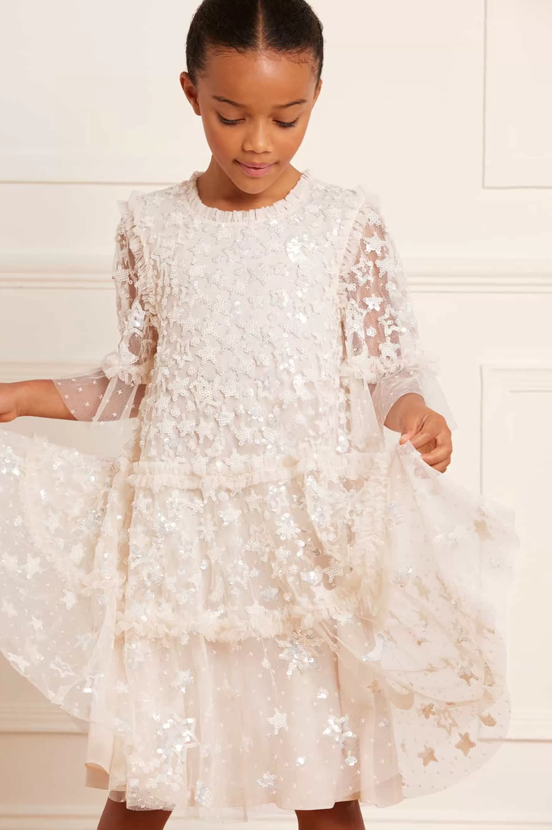 Needle & Thread Flower Girl | Flower Girl>Constellation Gloss Kids Dress Champagne