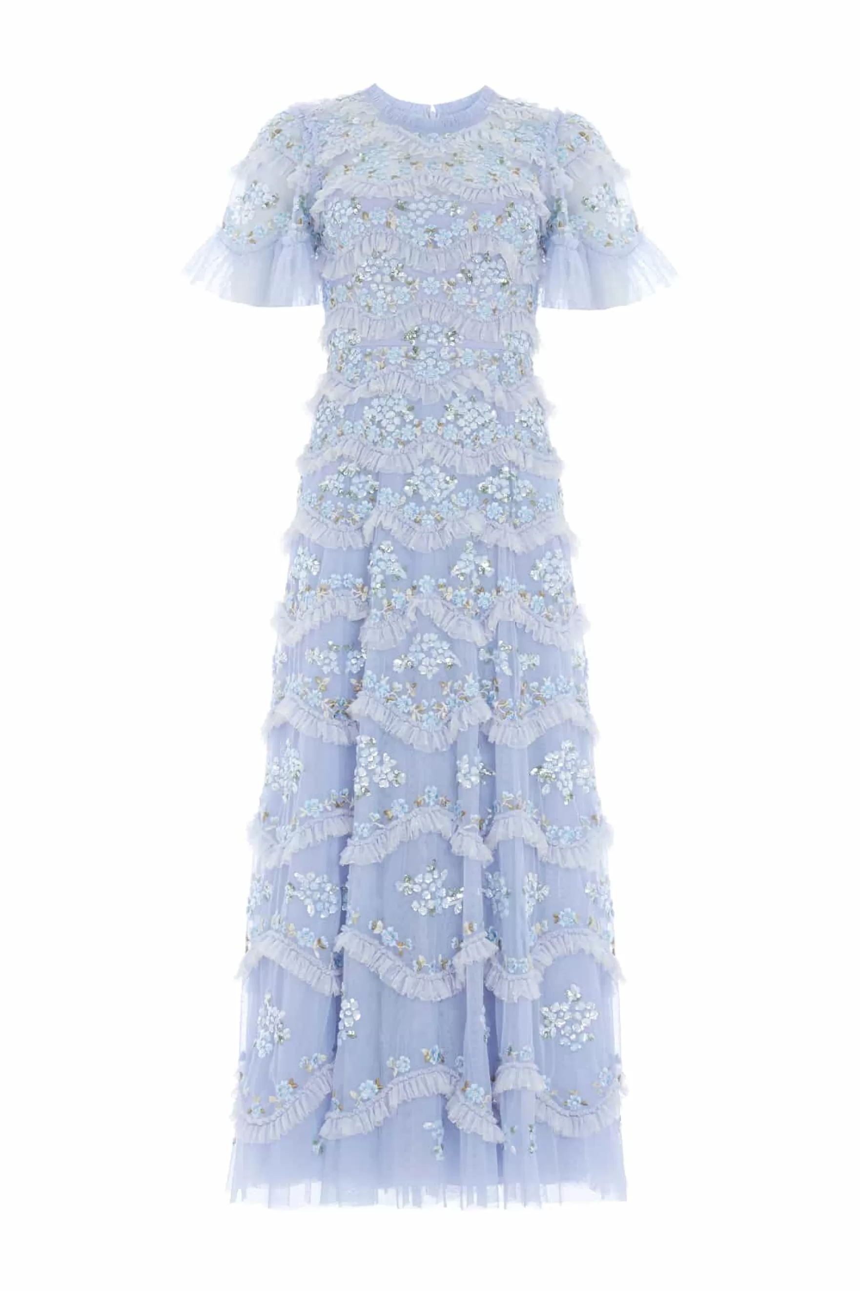 Needle & Thread Mother of the Bride | Plus Size>Daisy Wave Ankle Gown Blue
