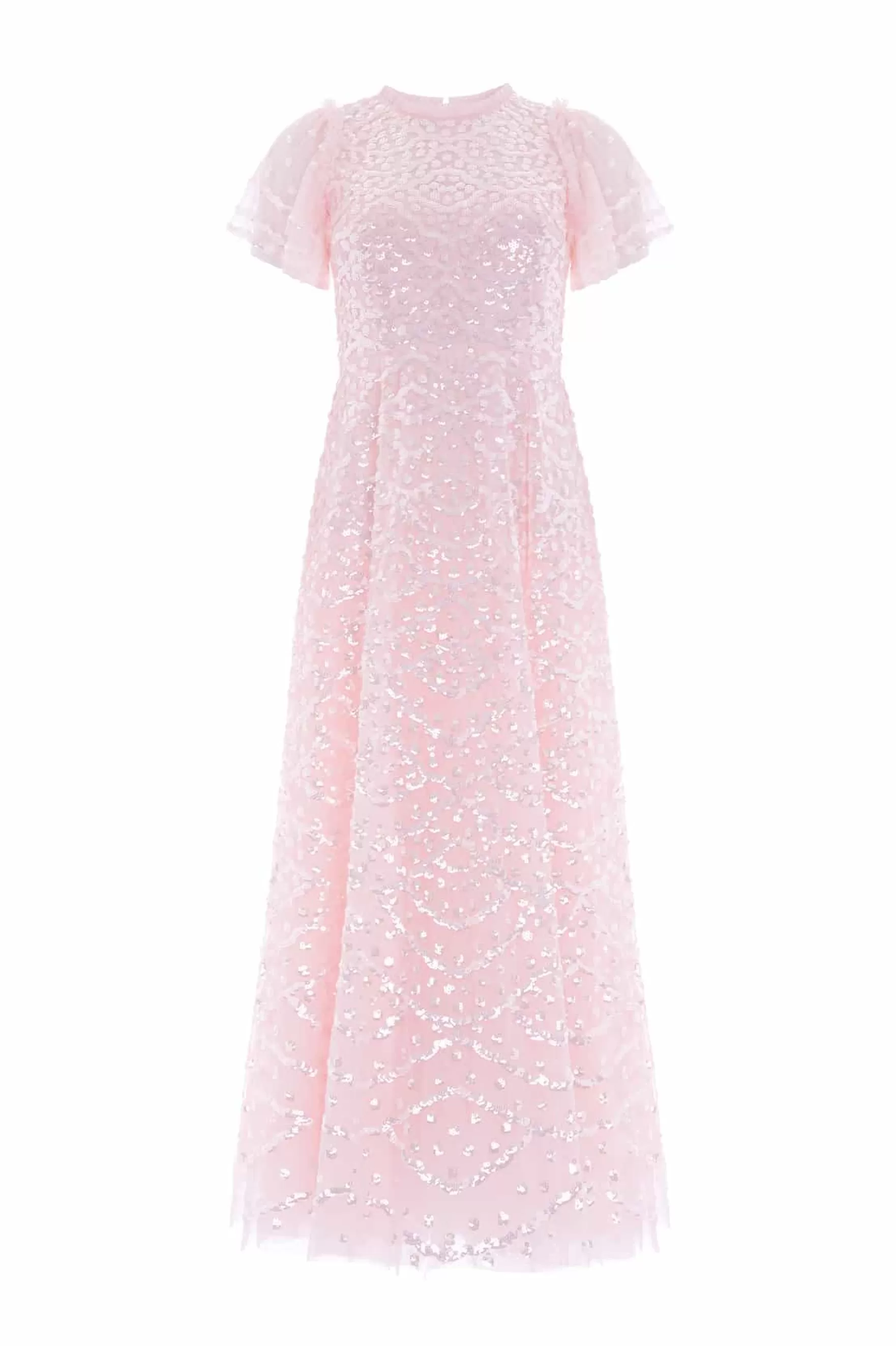 Needle & Thread Mother of the Bride | Plus Size>Deco Dot Gloss Ankle Gown Pink