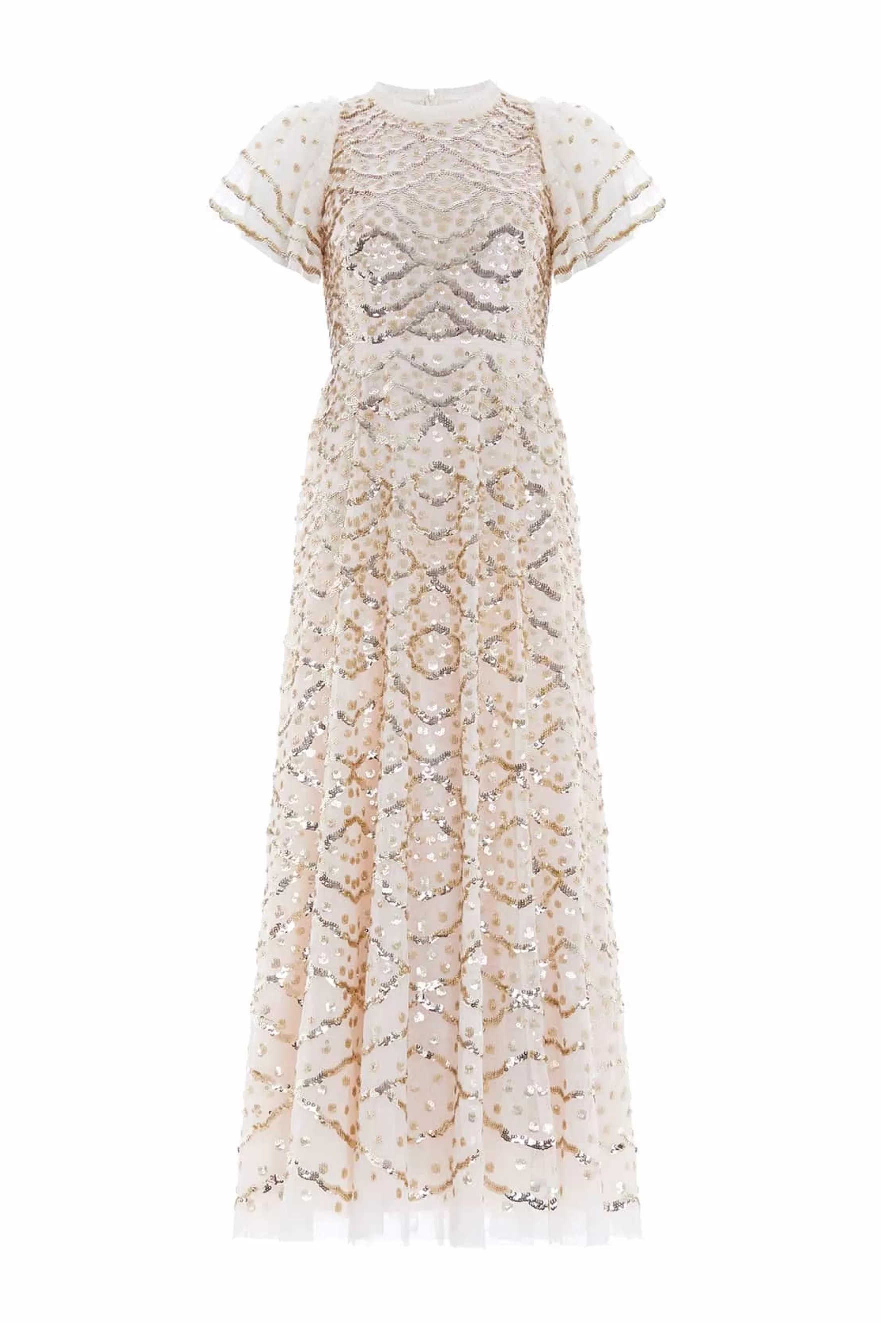 Needle & Thread Bridal | Plus Size>Deco Dot Gloss Ankle Gown Champagne