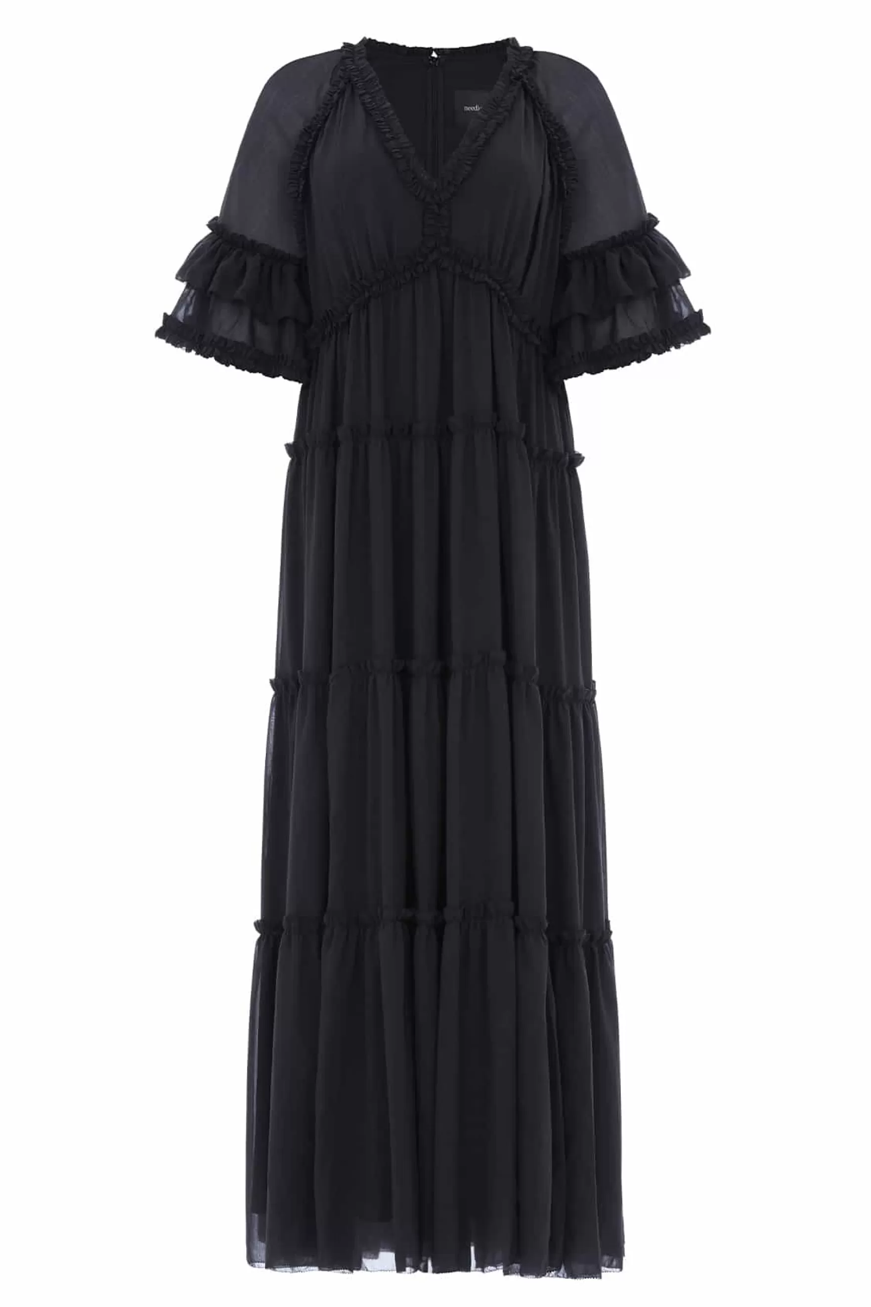 Needle & Thread Plus Size | Day Dresses>Dora Chiffon Ankle Gown Black