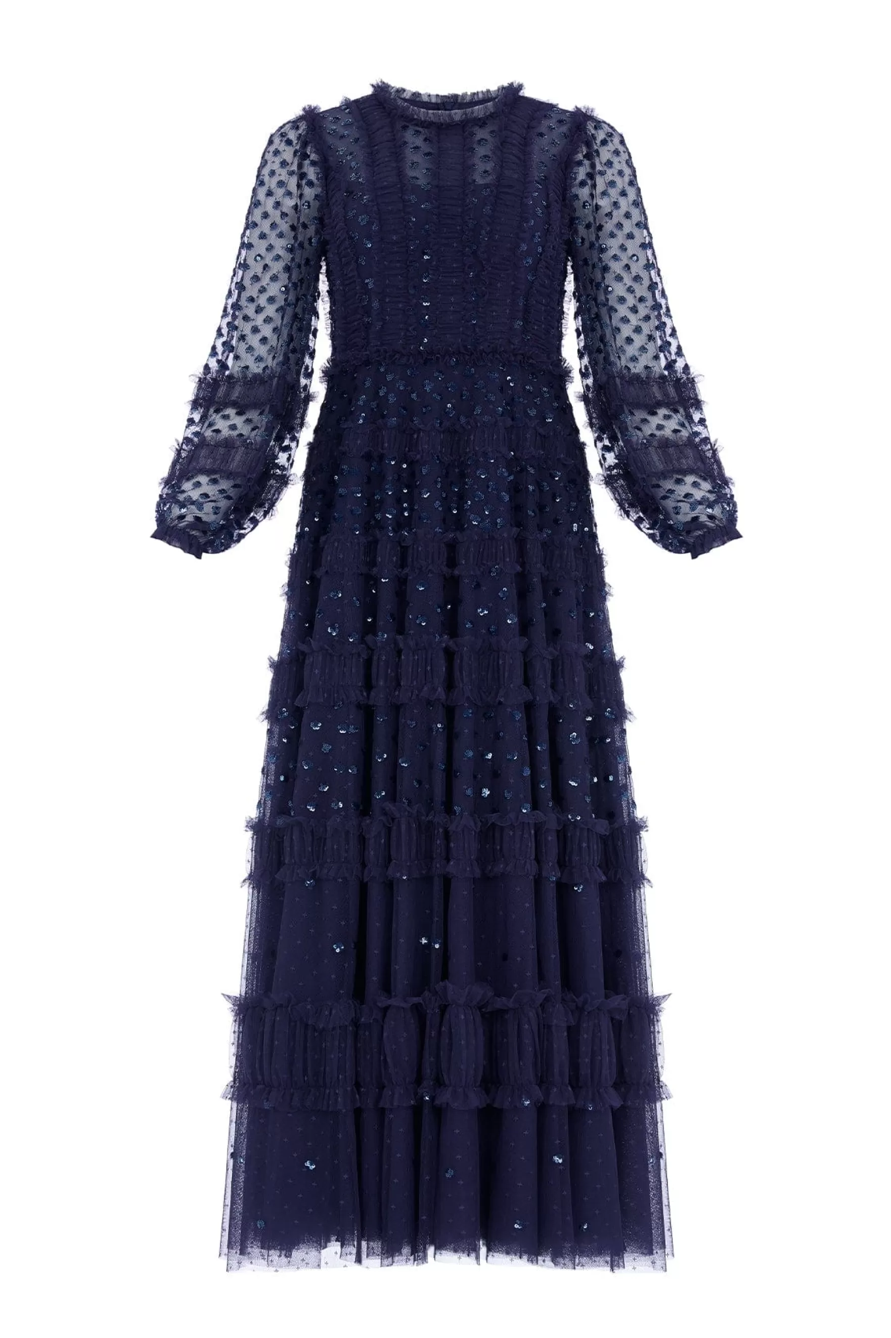 Needle & Thread Mother of the Bride | Plus Size>Dot Shimmer Ankle Gown Blue