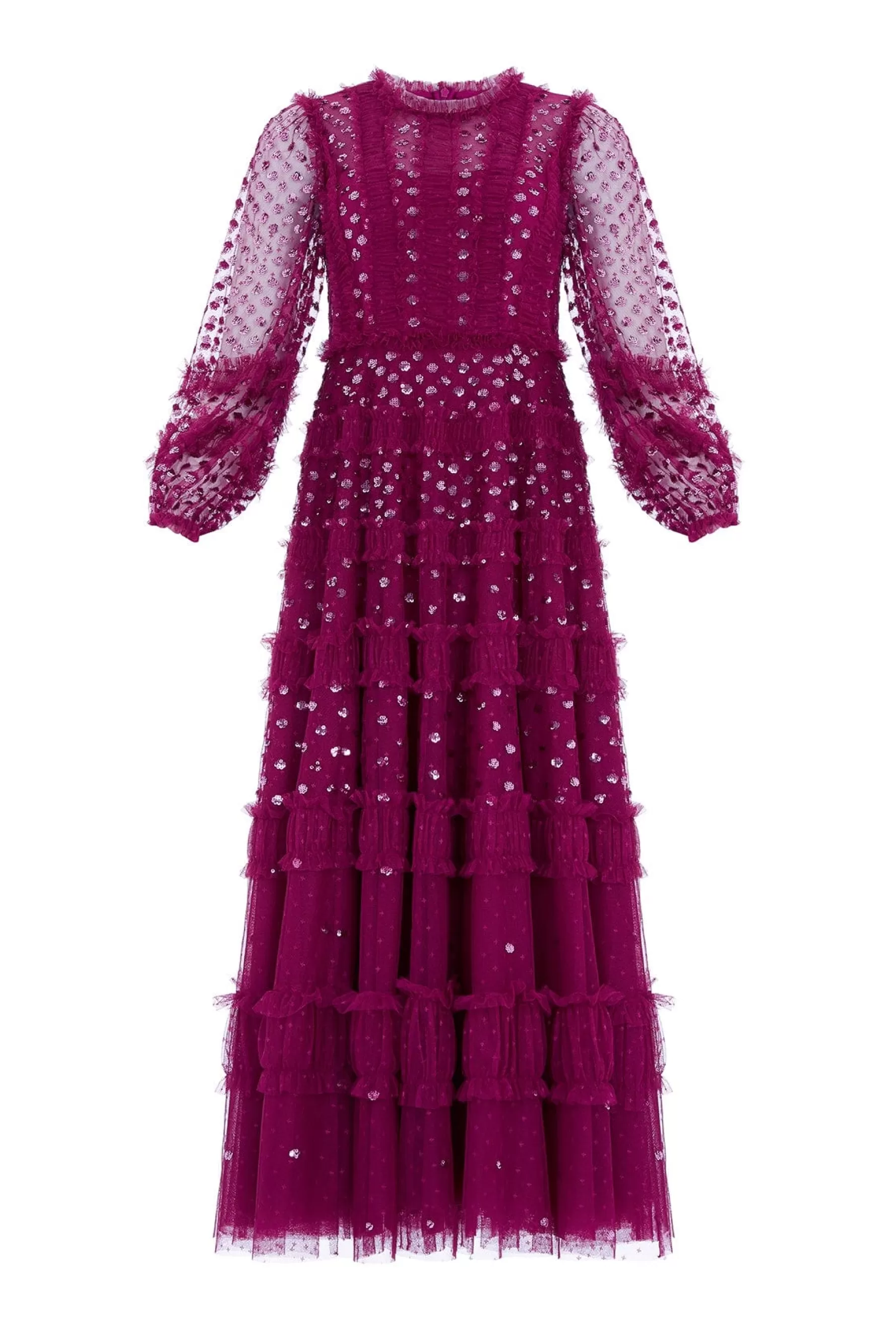 Needle & Thread Mother of the Bride | Plus Size>Dot Shimmer Ankle Gown Purple