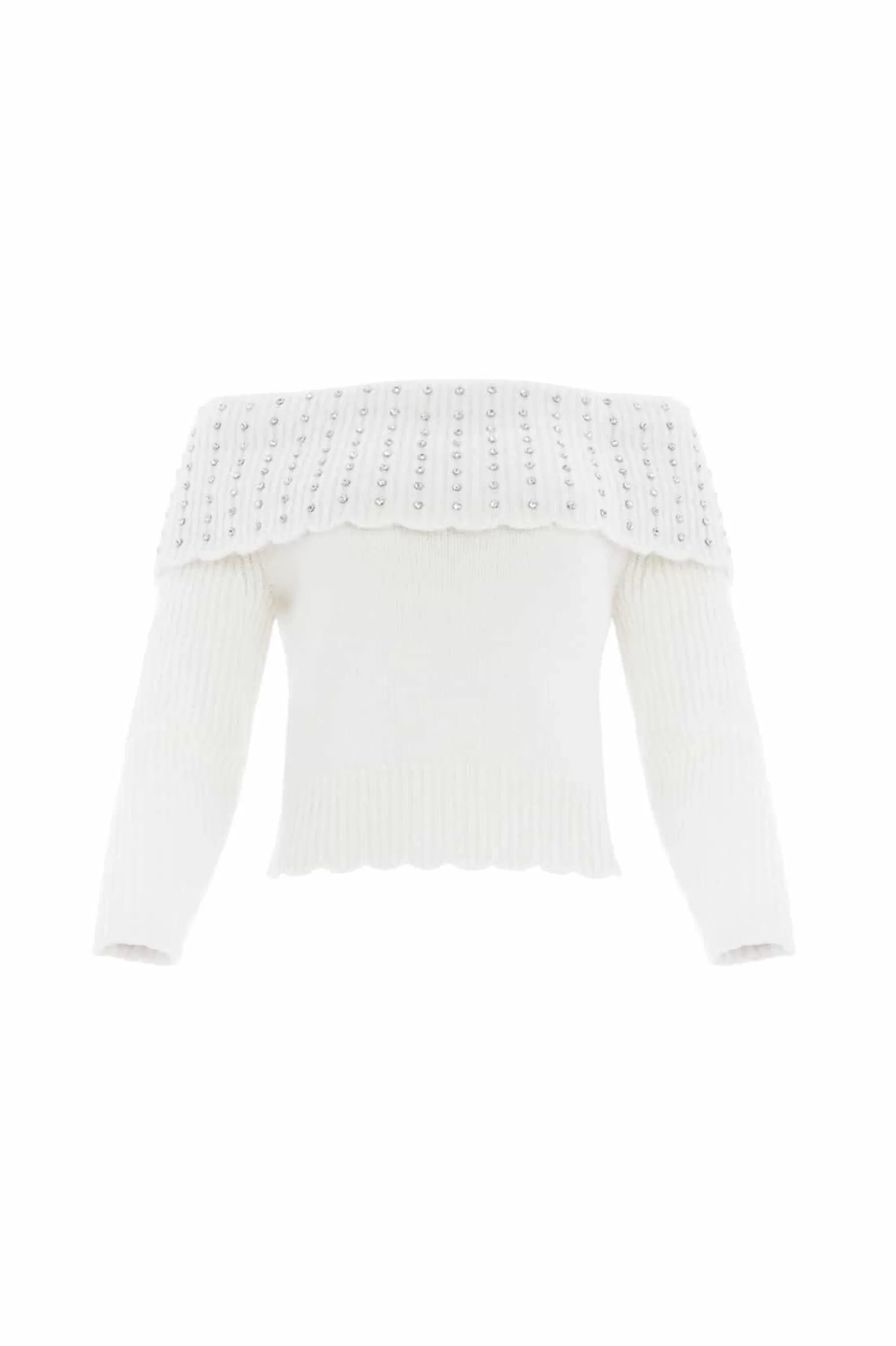 Needle & Thread Wedding Wardrobe | All-Womenswear>Embellished Bardot Jumper Champagne