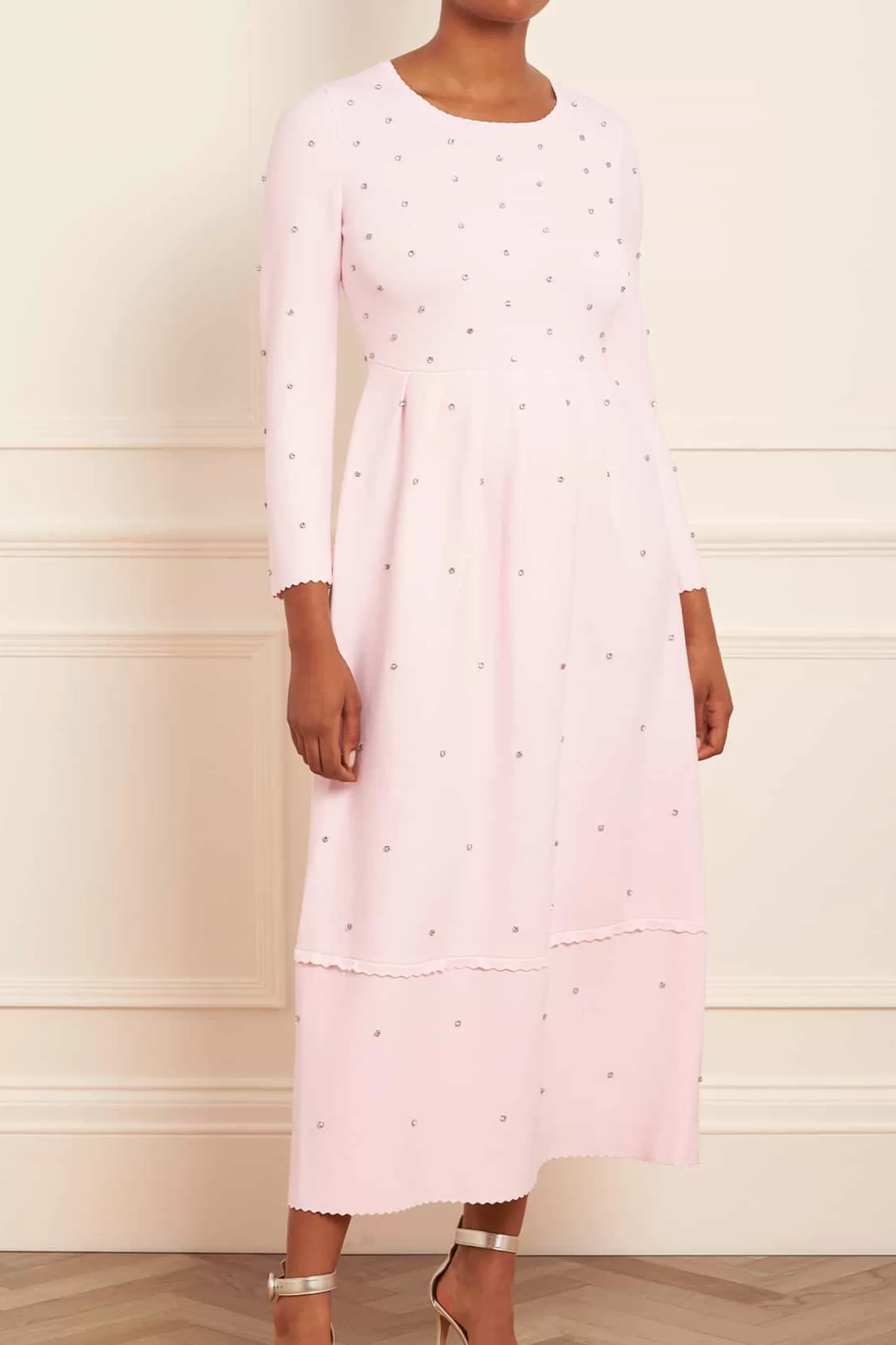 Needle & Thread All-Womenswear | Knitted Dresses>Embellished Knit Gown Pink