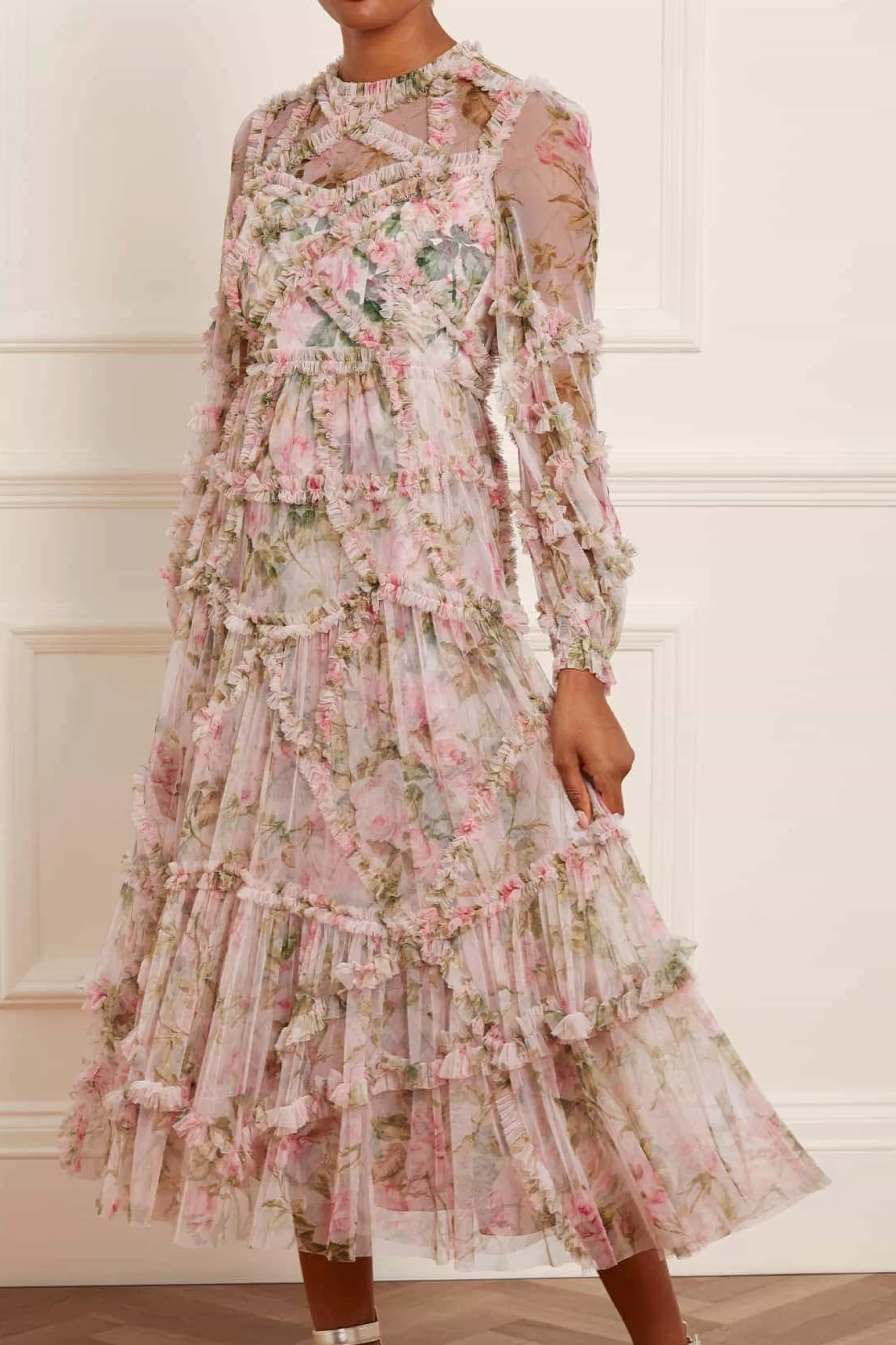 Needle & Thread Wedding Guest | Mother of the Bride>English Rose Diamond Ruffle Ballerina Dress Pink