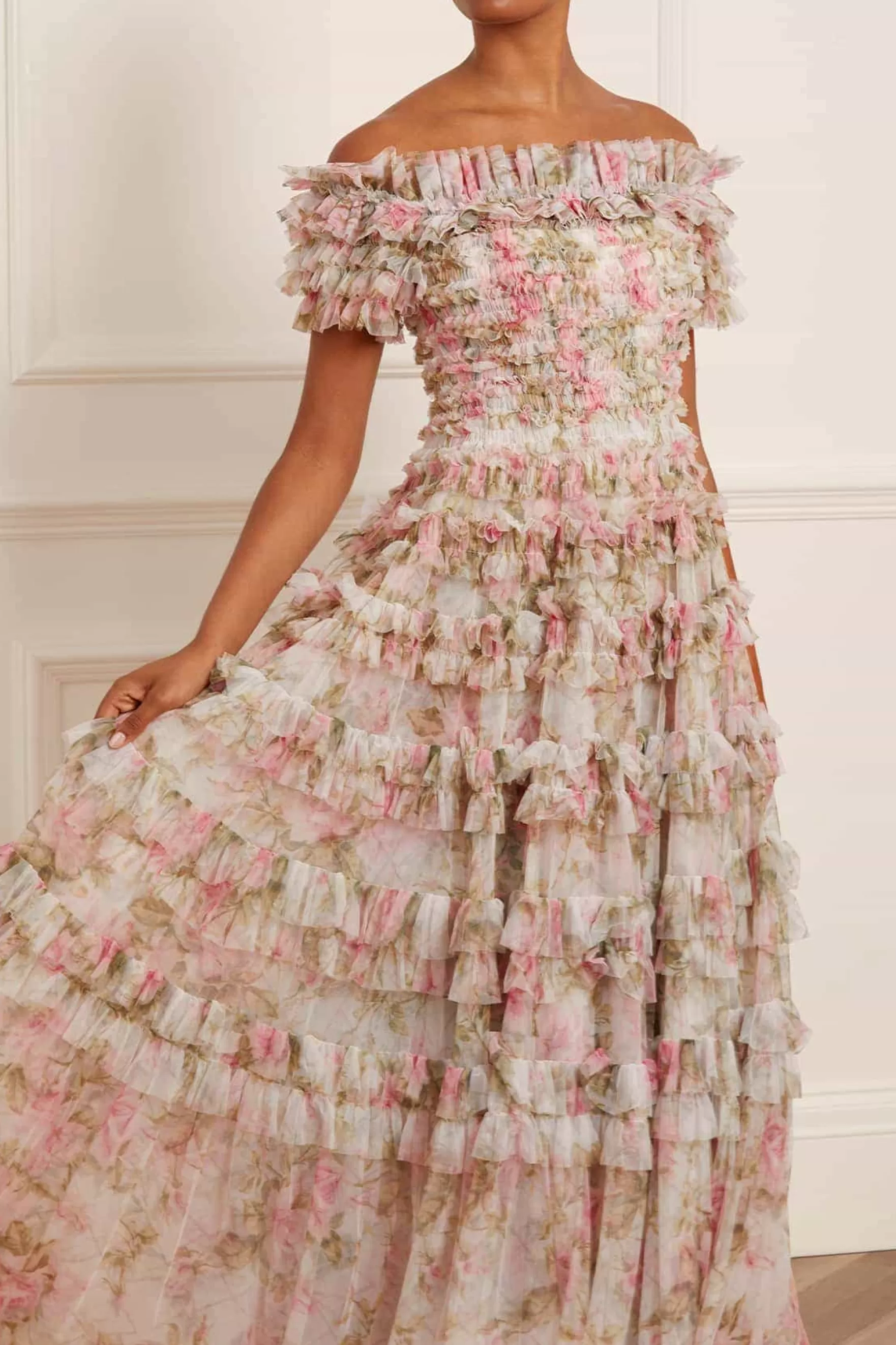 Needle & Thread Mother of the Bride | Evening Dresses>English Rose Lisette Off Shoulder Gown Multi