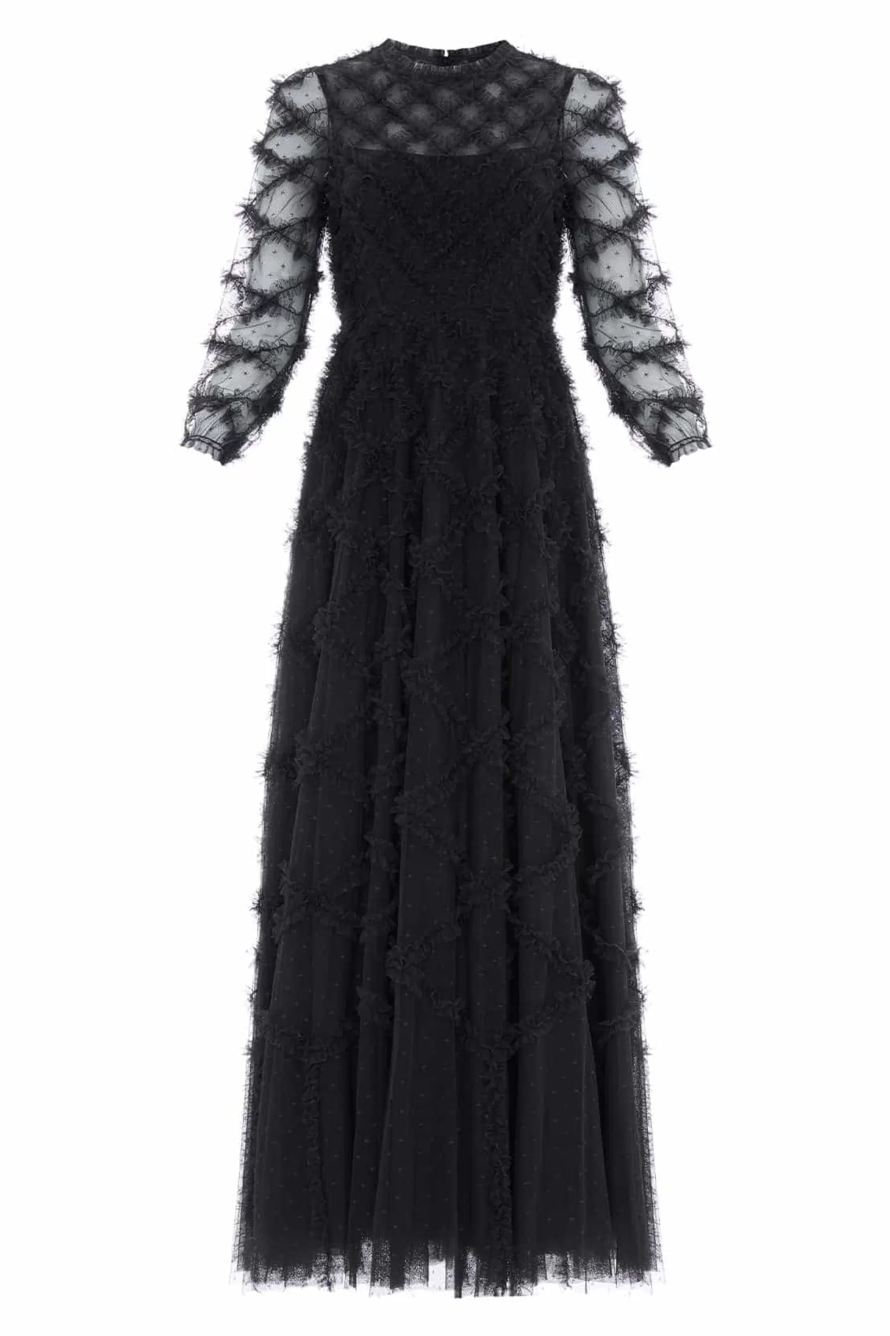 Needle & Thread Mother of the Bride | Plus Size>Evelyn Long Sleeve Gown Black