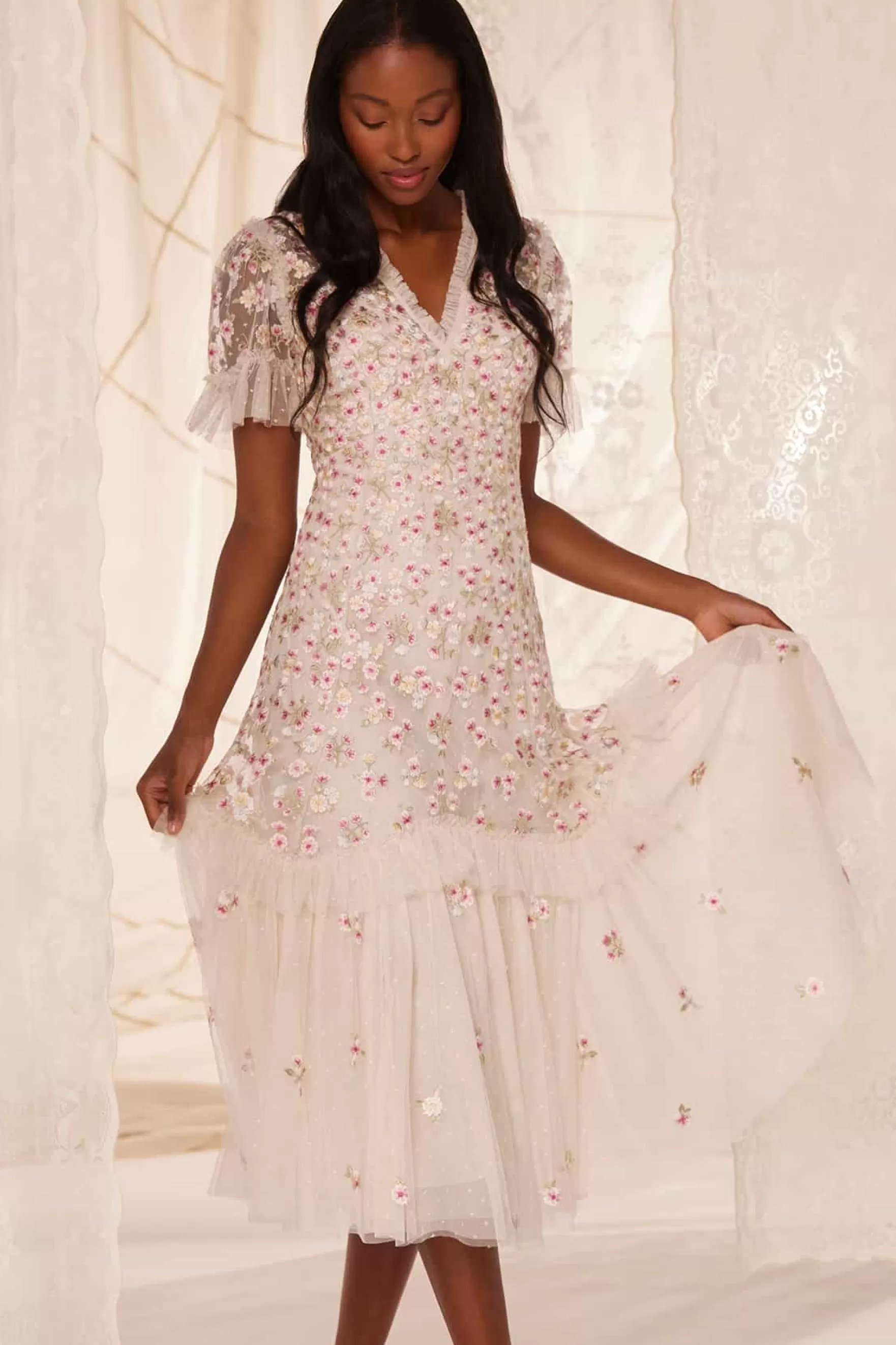 Needle & Thread Wedding Wardrobe | Bridal>Evening Primrose Ballerina Dress Champagne
