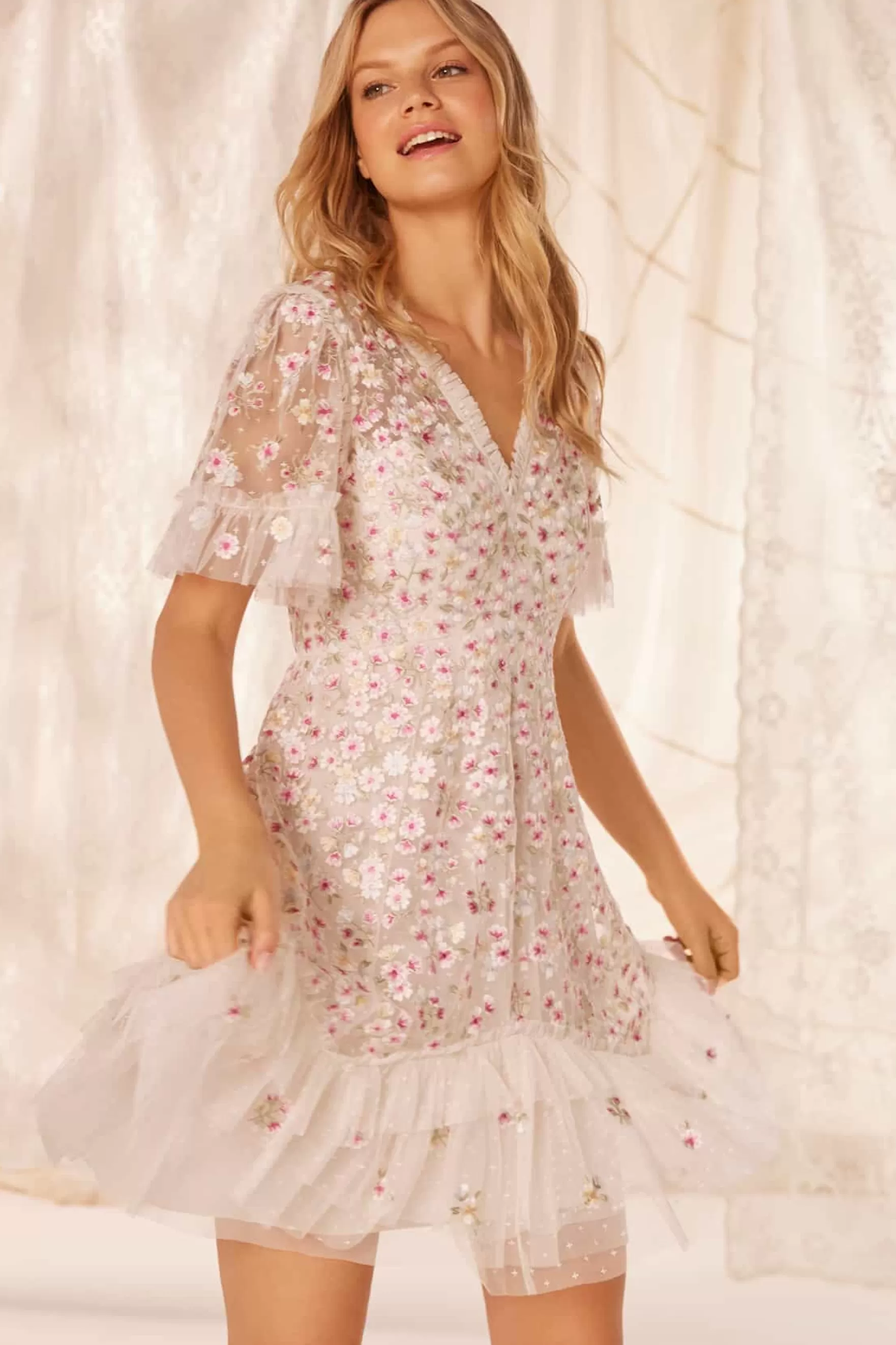 Needle & Thread Wedding Wardrobe | Mummy & Me>Evening Primrose Micro Mini Dress Champagne