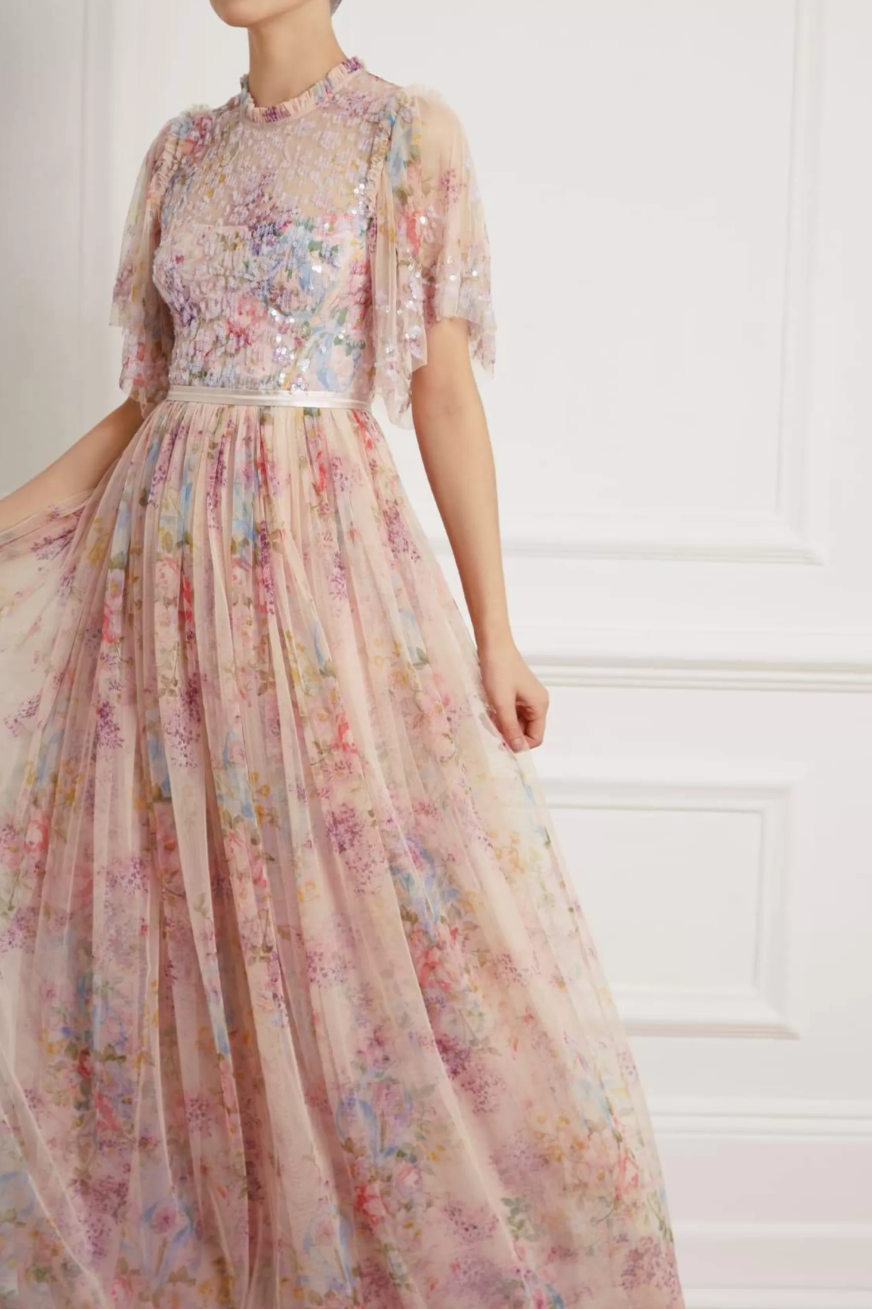 Needle & Thread Printed Dresses | Embellished Dresses>Floral Diamond Bodice Maxi Dress Multi