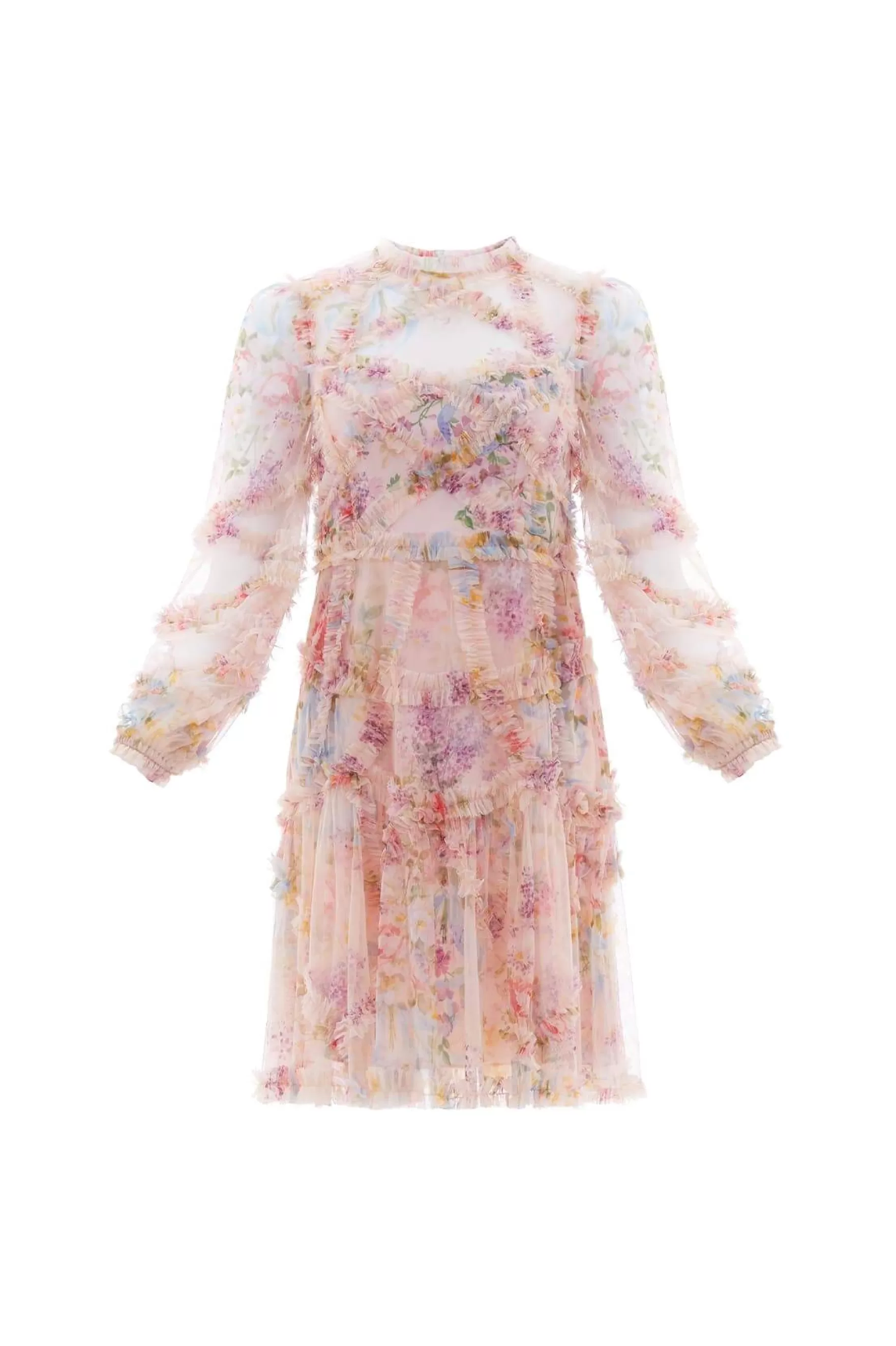 Needle & Thread Wedding Guest | Mini Dresses>Floral Diamond Ruffle Dress Multi