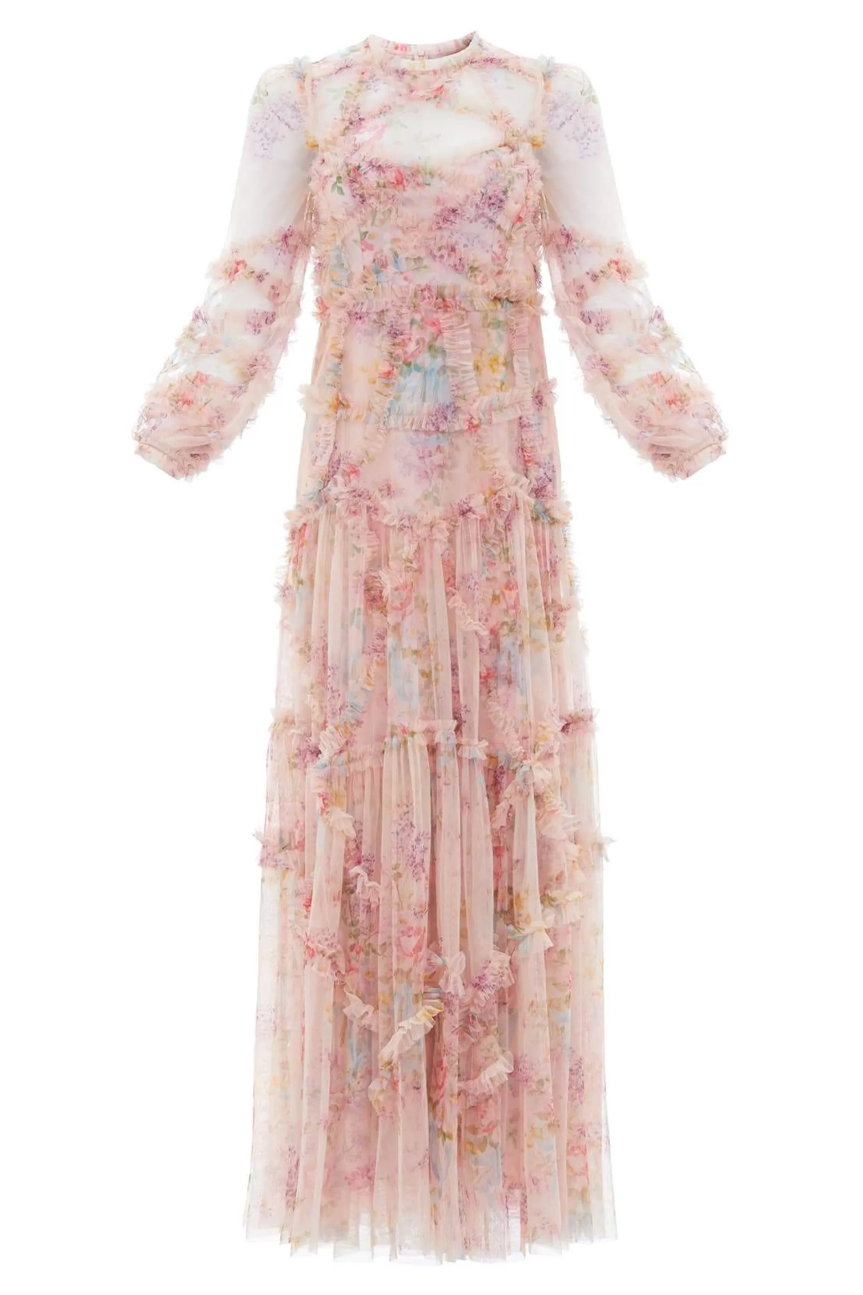 Needle & Thread Mother of the Bride | Printed Dresses>Floral Diamond Ruffle Gown Multi