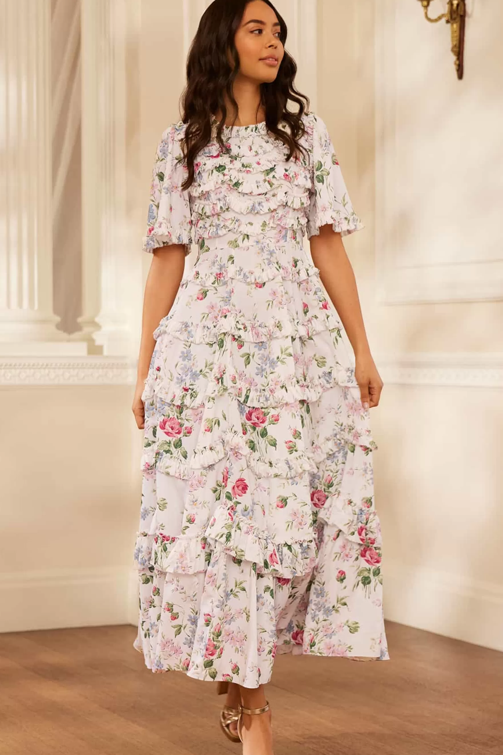 Needle & Thread Wedding Guest | Mummy & Me>Floral Fantasy Crepe Ankle Gown Multi