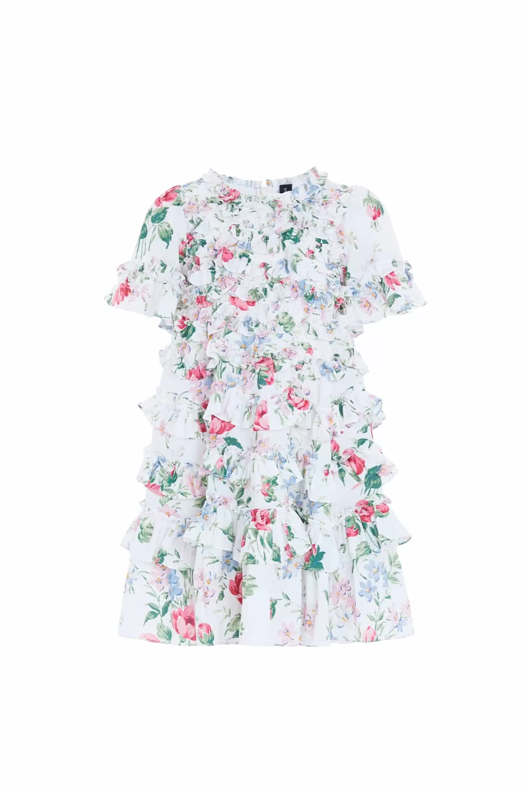 Needle & Thread Printed Dresses | Mummy & Me>Floral Fantasy Crepe Short Sleeve Kids Dress Multi