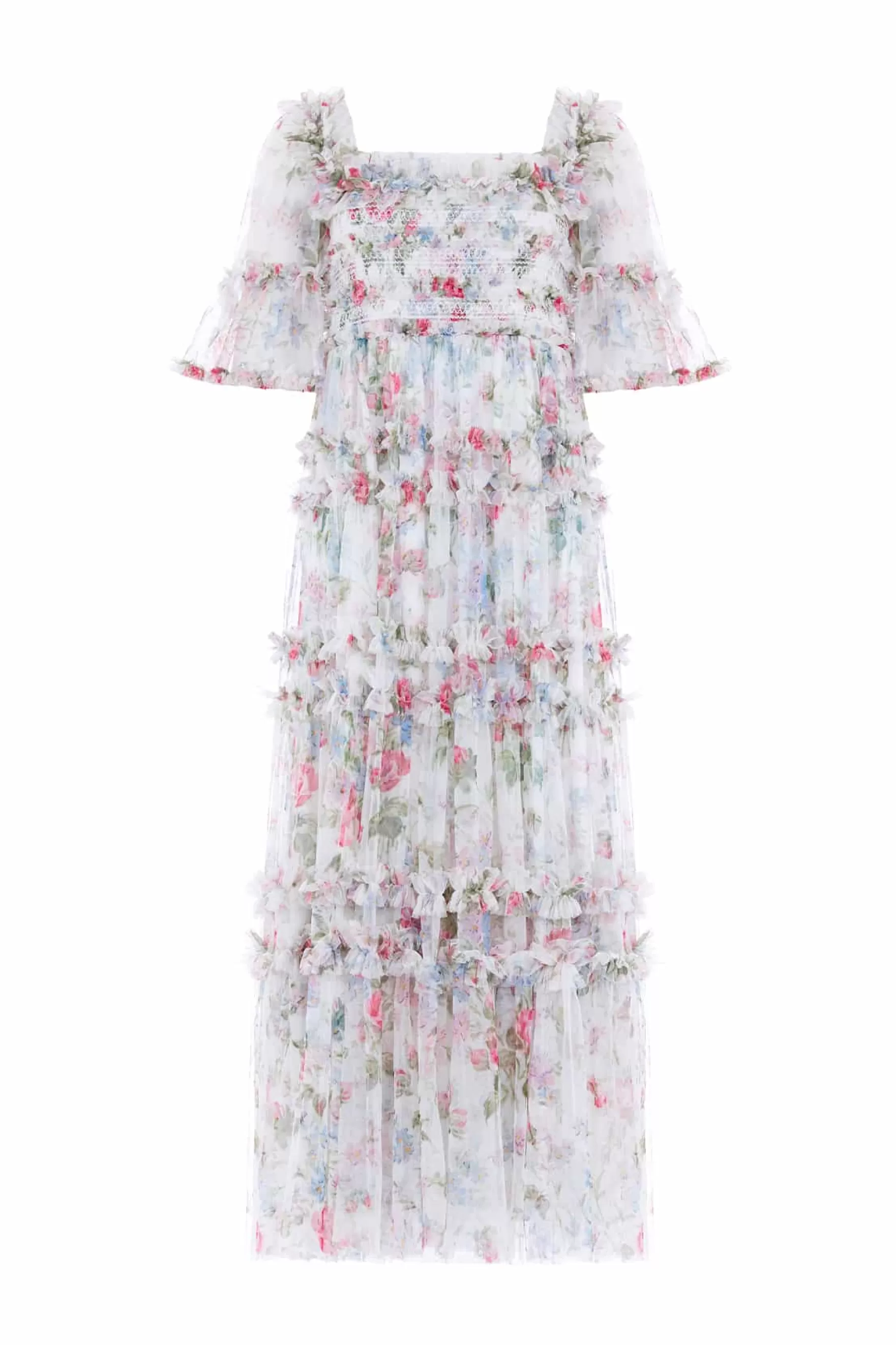 Needle & Thread Mummy & Me | Mummy & Me>Floral Fantasy Peaches Smocked Ankle Gown Multi