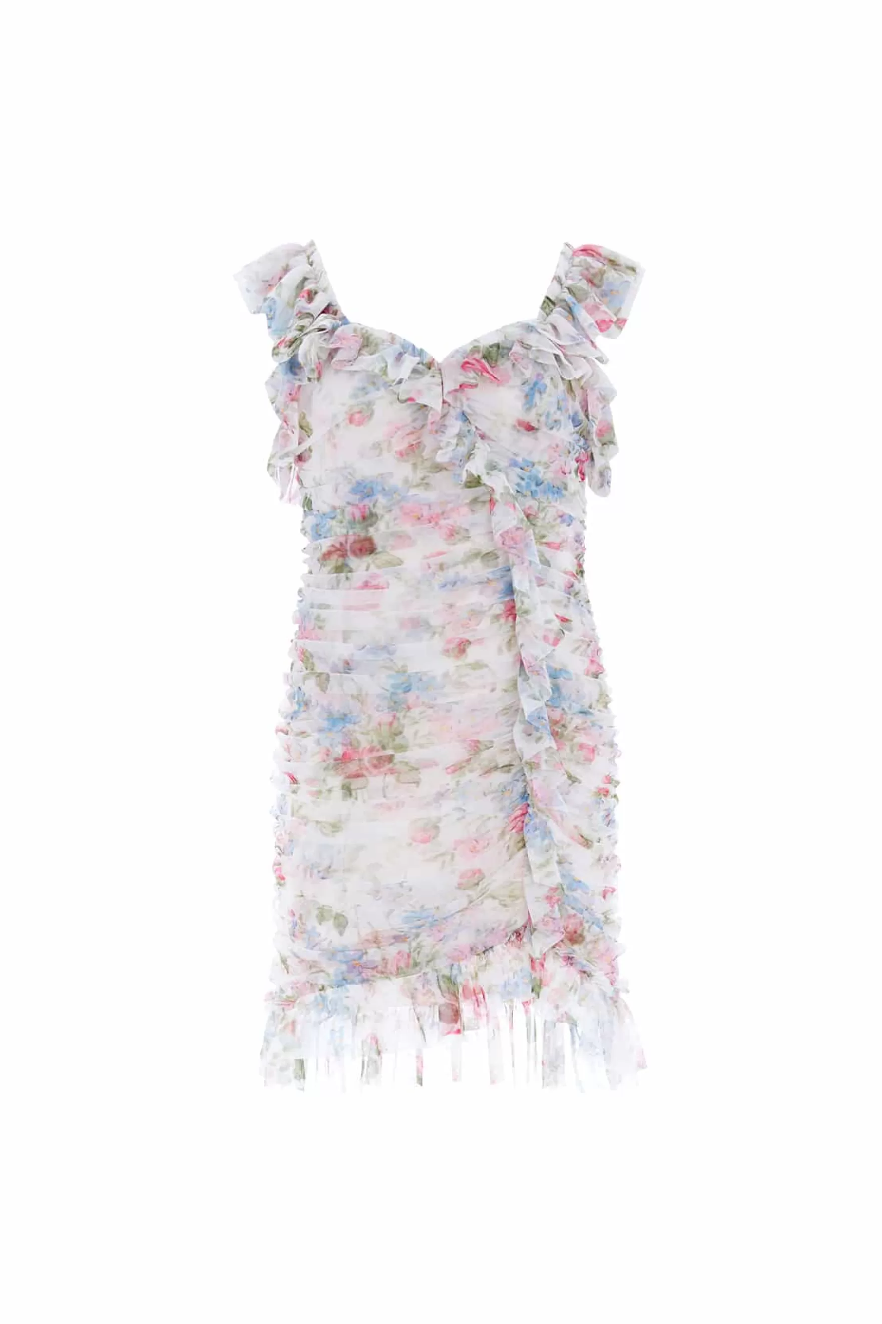 Needle & Thread Wedding Guest | Plus Size>Floral Fantasy Rouched Micro Mini Dress Multi