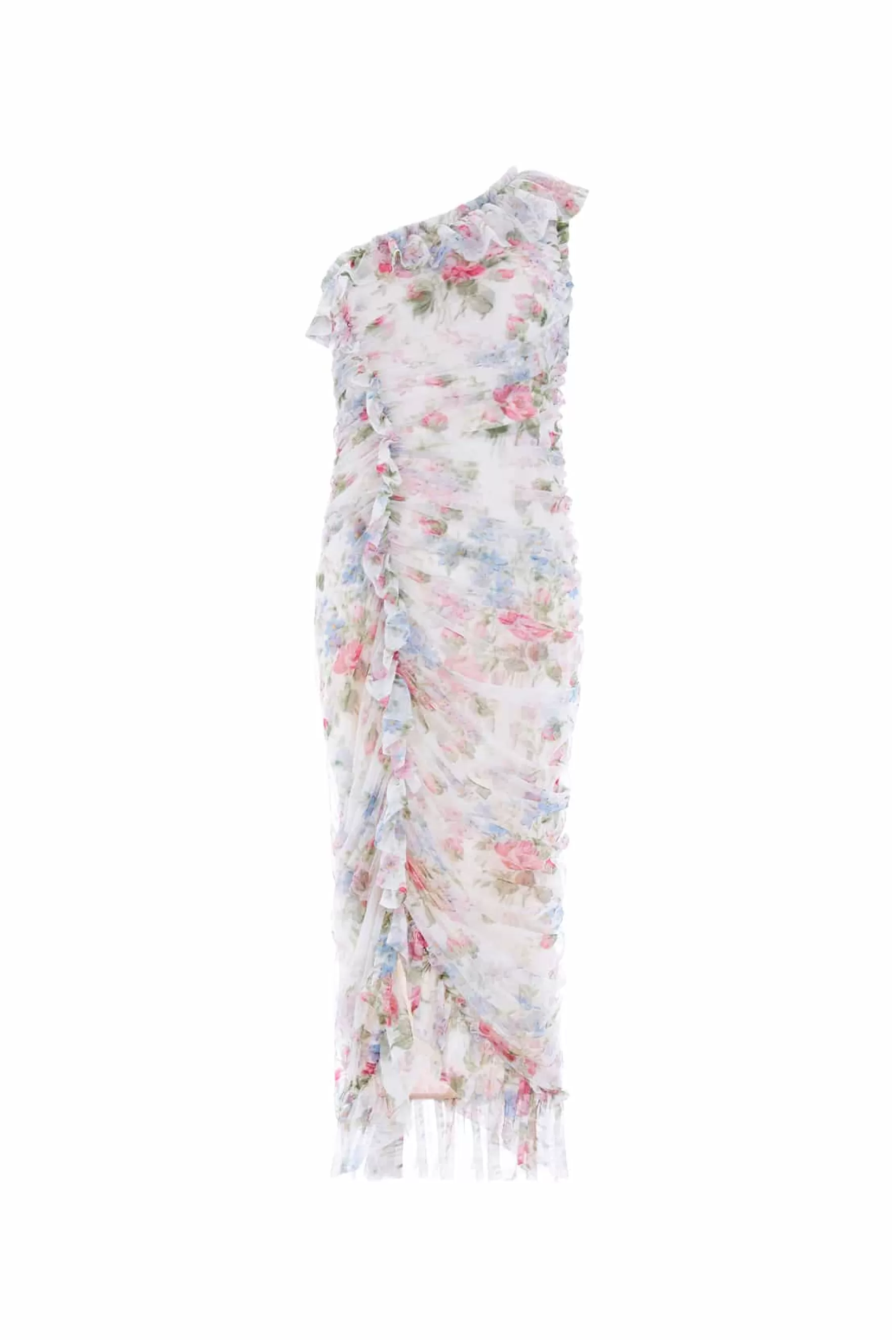 Needle & Thread Wedding Guest | Plus Size>Floral Fantasy Rouched One-Shoulder Ballerina Dress Multi