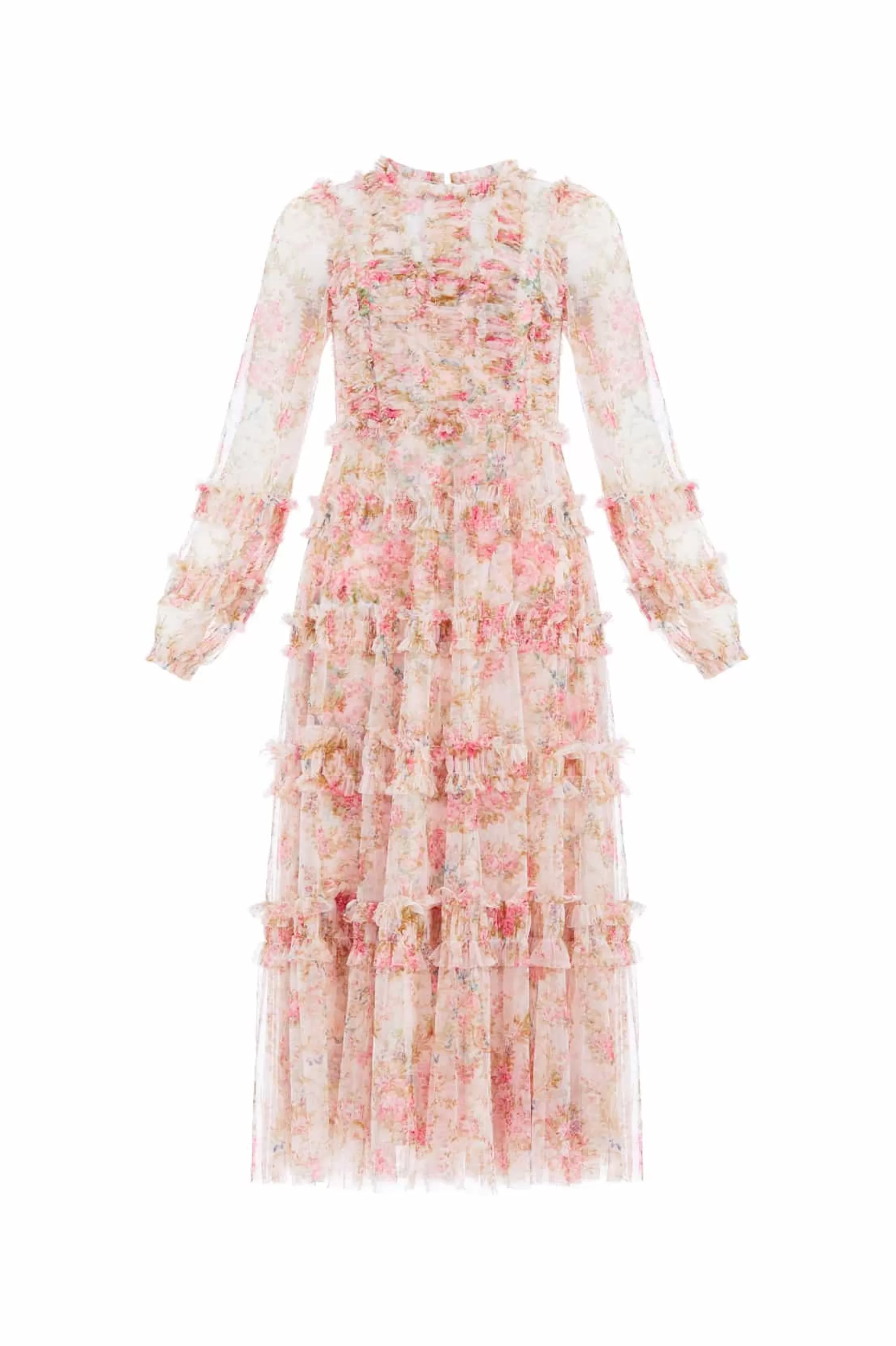 Needle & Thread Wedding Guest | Mother of the Bride>Floral Wreath Ruffle Ballerina Dress Pink