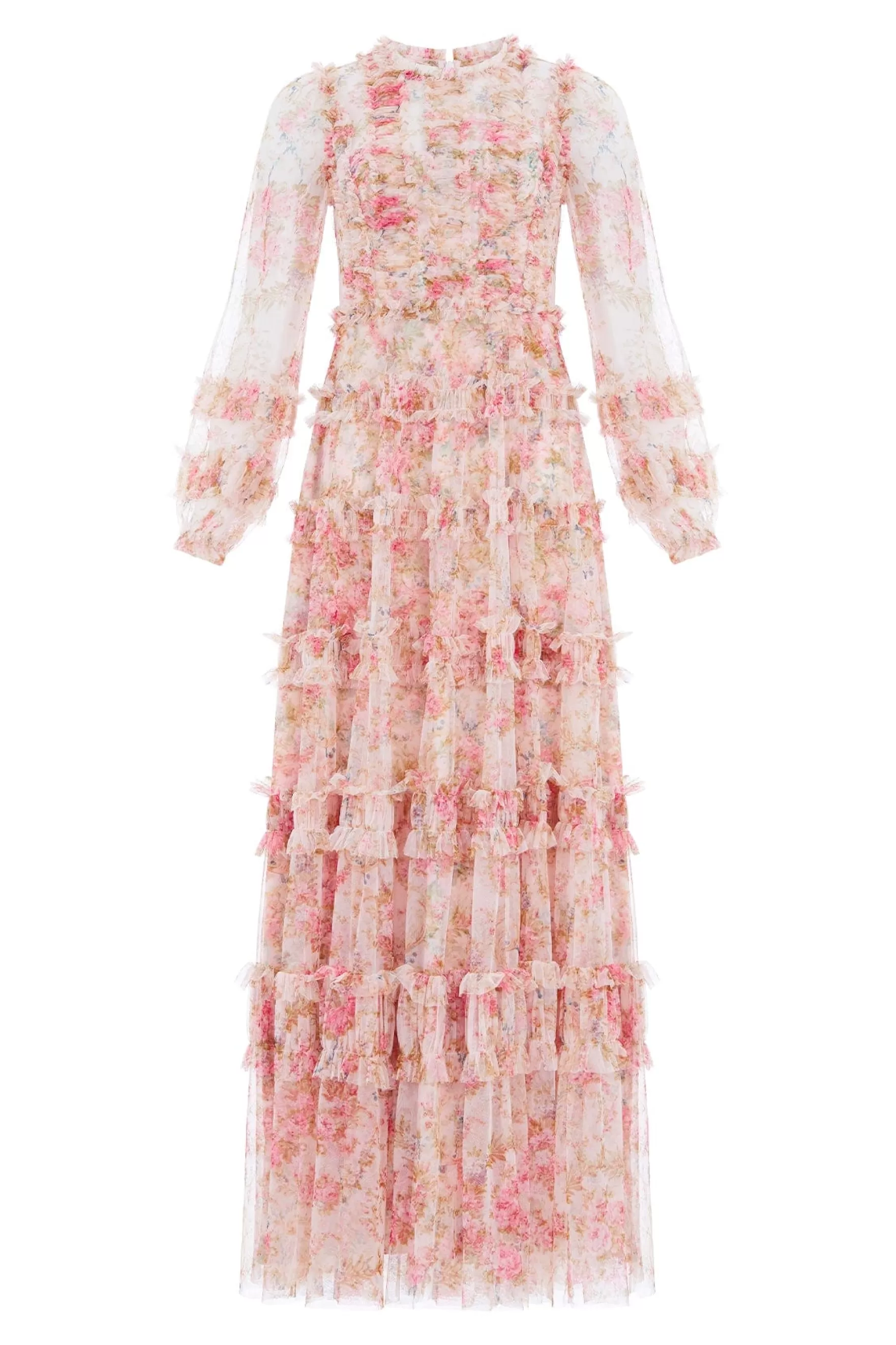 Needle & Thread Wedding Guest | Mother of the Bride>Floral Wreath Ruffle Gown Pink