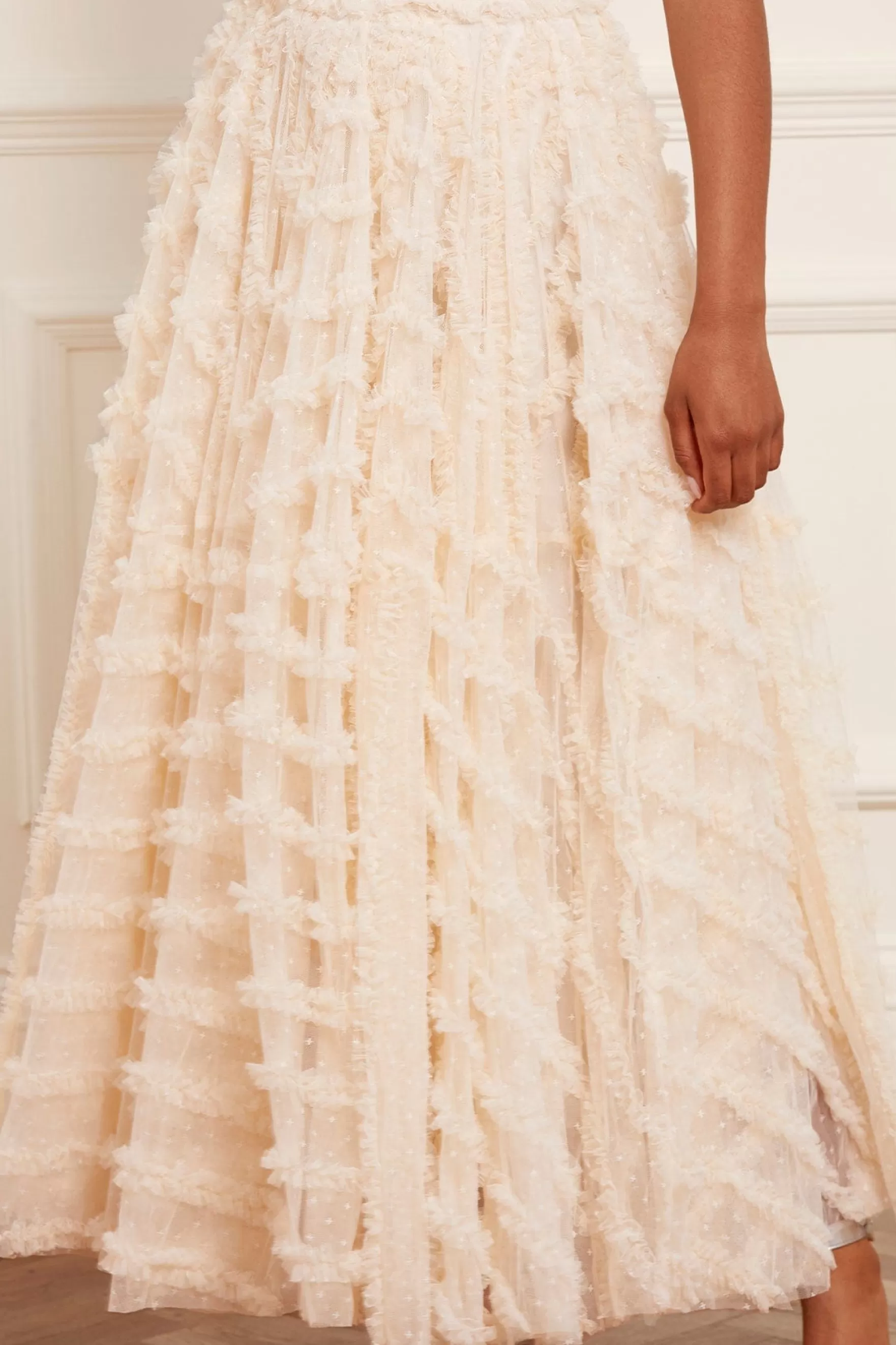 Needle & Thread Wedding Wardrobe | Exclusives>Florence Ruffle Ankle Skirt Champagne