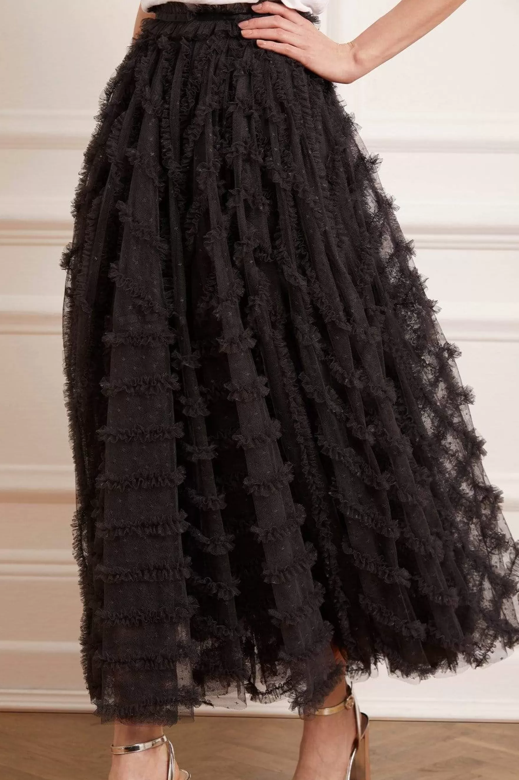 Needle & Thread Exclusives | Skirts>Florence Ruffle Ankle Skirt Black