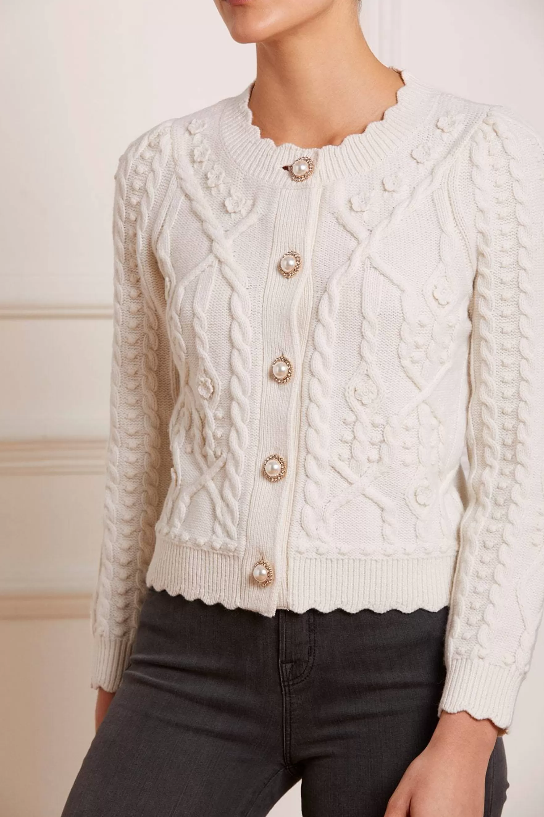 Needle & Thread Wedding Wardrobe | Exclusives>Flower Applique Short Cardigan Champagne